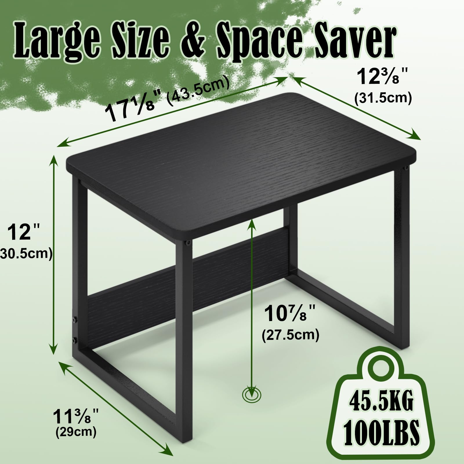 Heavy Duty Printer Stand with Storage for Desk - Black Desktop Printer Shelf Organizer for Home & Office, Under Desk Printer Riser for Fax Machine, Copier, Scanner - Perfect Workspace Organization Solution
