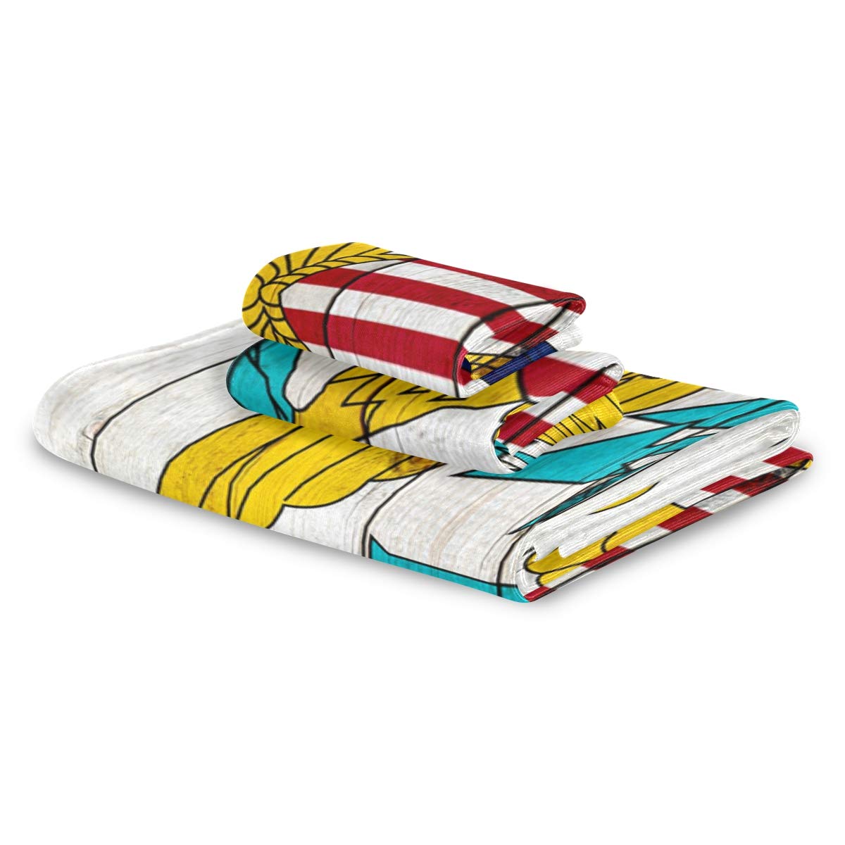 Premium 3-Piece U.S. Virgin Islands Flag Towel Set - Soft Absorbent Bath Towel, Hand Towel & Washcloth for Kitchen, Beach, Gym, Spa, Bathroom & Hotel Use