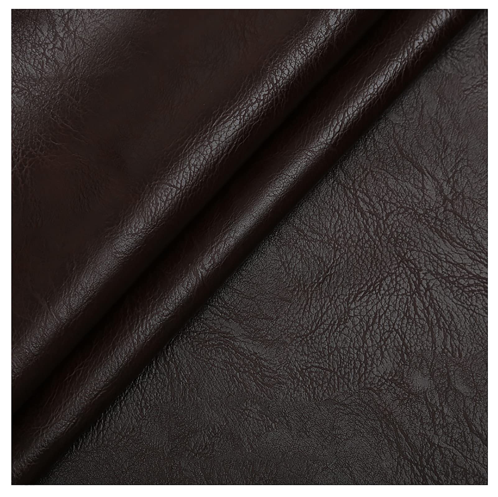 Premium Faux Leather Upholstery Fabric - Dark Brown Leatherette Material with Cotton Backing (1.38x15m/4.5x49ft) for DIY Projects, Furniture Repair & Car Seat Covers - Waterproof & Durable Synthetic Leather for Home Decor & Crafting