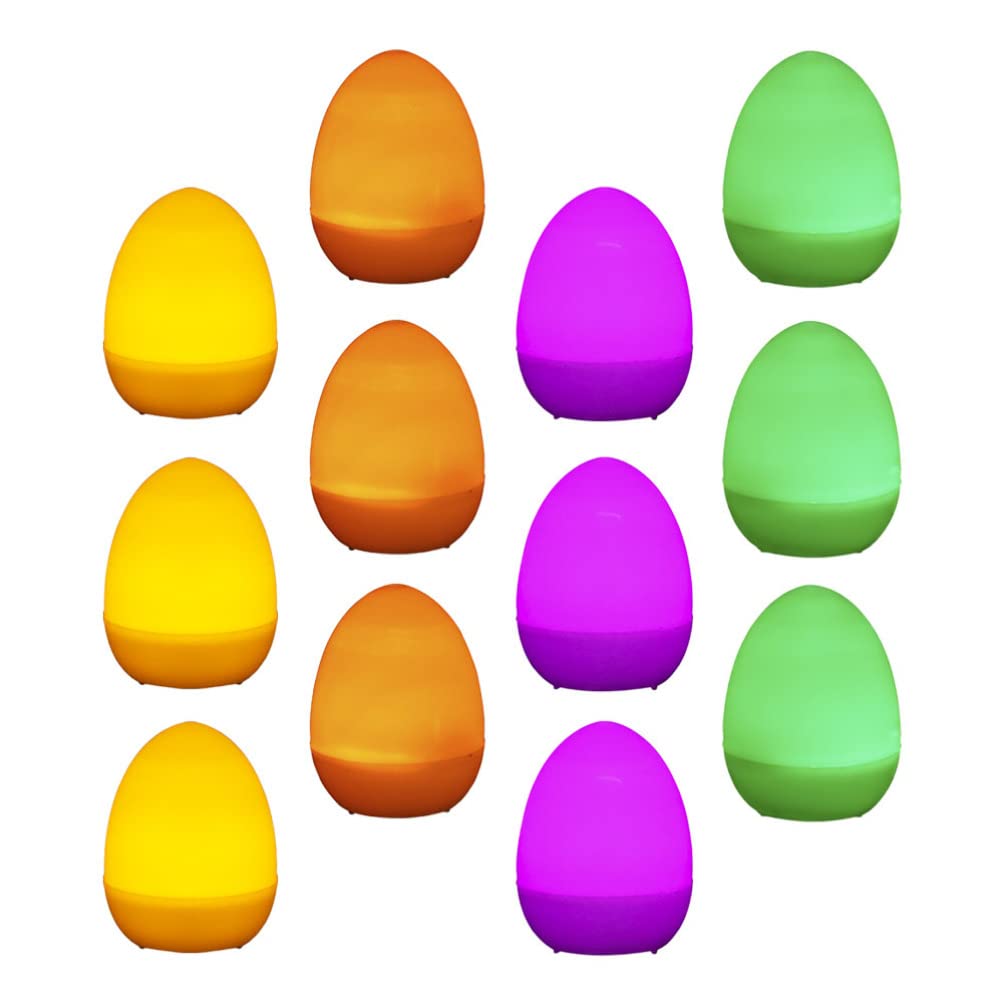 12pcs Easter Egg Night Lights - Rechargeable LED Nursery Lamp, Decorative Candle Lights for Easter Party, Baby Room & Home Decor - Perfect for Easter Decorations, Nursery Nightlight & Holiday Ambiance