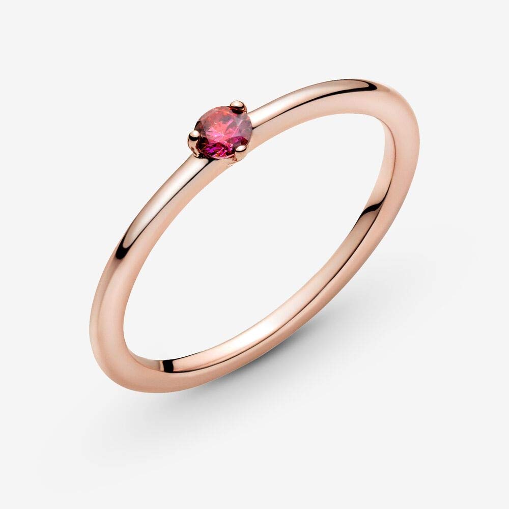PANDORA Solitaire Rose Ring - Elegant 925 Sterling Silver Rose Gold Plated Ring for Women, Perfect for Valentine's Day, Anniversary, Wedding & Everyday Wear