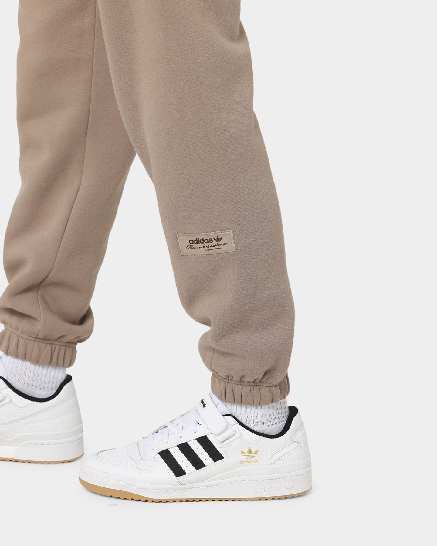 Adidas Trefoil Linear Sweatpants for Men - Soft Cotton Jogger Pants with Side Pockets, Brown | Casual Lounge Wear, Gym Workout & Street Style Fashion
