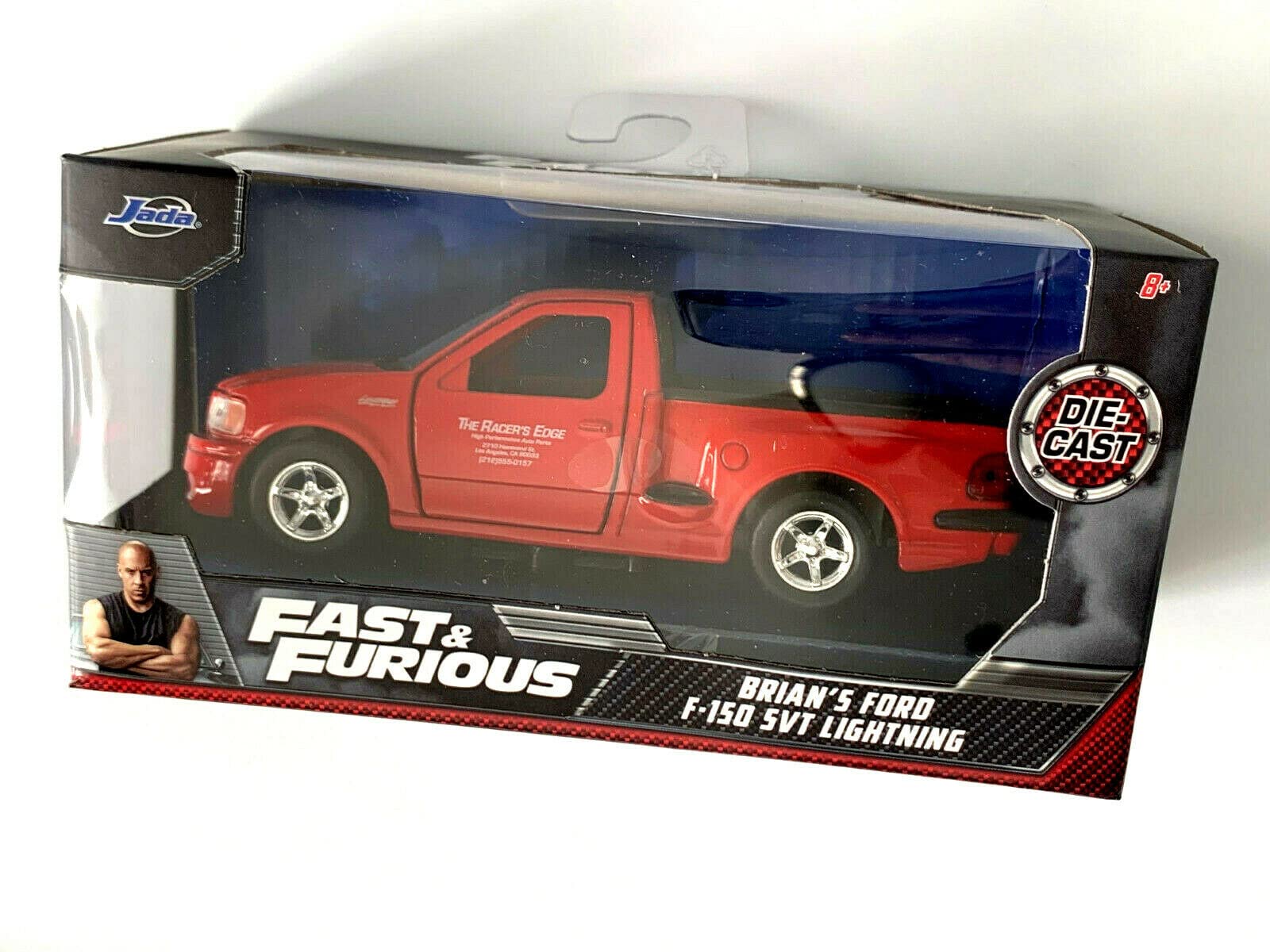 Jada Toys Fast & Furious Brian's Ford F-150 SVT Lightning 1:32 Scale Die-Cast Model Car - Red - Collectible Movie Vehicle for Display & Play