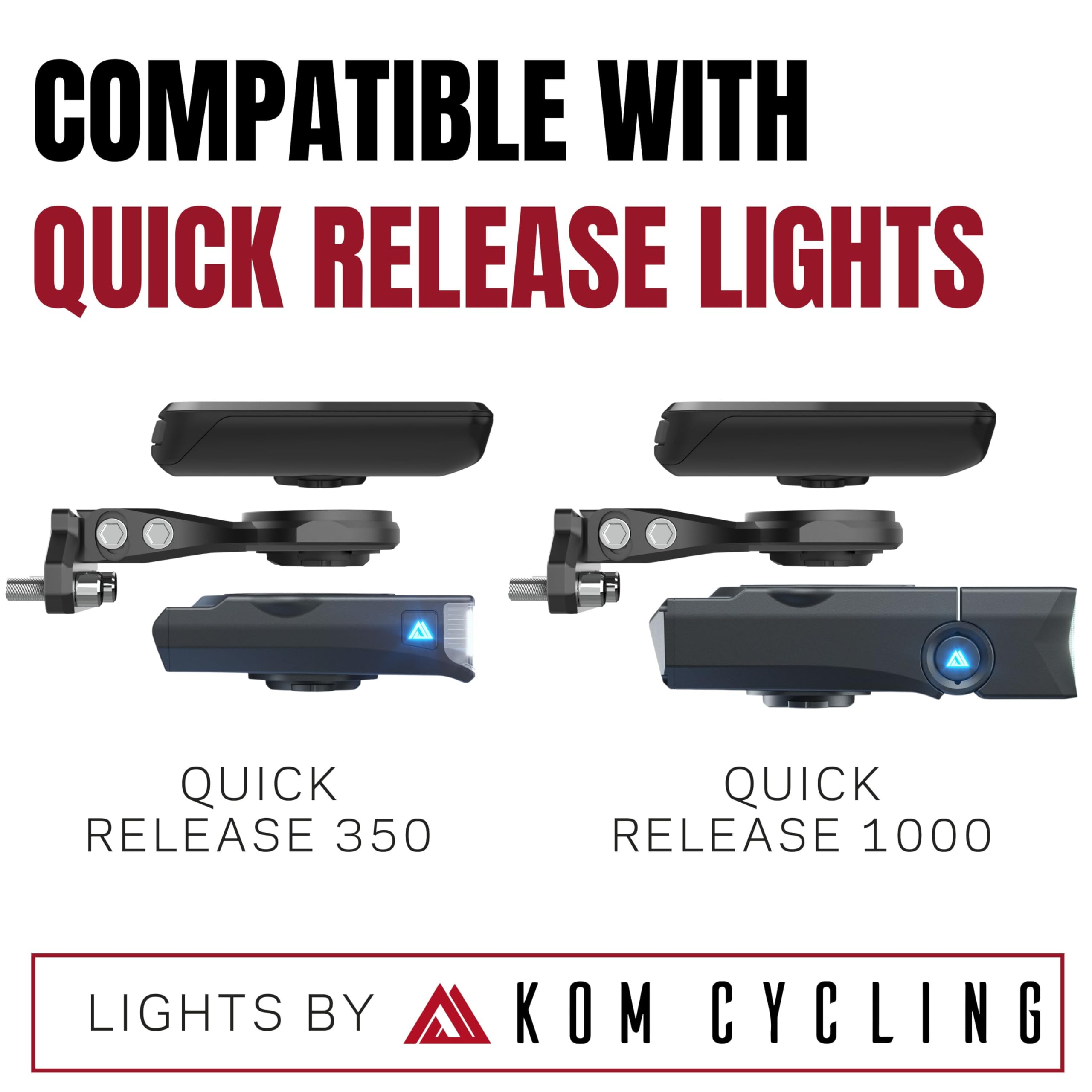 KOM Cycling Quick Release Stem Mount - Compatible with Wahoo Elemnt Roam, Elemnt Bolt v2 & Garmin Edge 1040 Bike Computers - GoPro Accessory Mount for Action Cameras - Perfect for Road Cycling, Mountain Biking & Adventure Sports