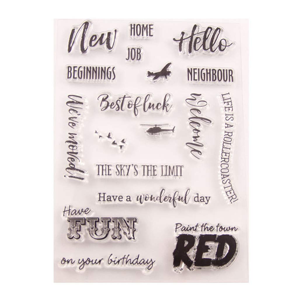 Best Clear Silicone Stamps for Card Making & Scrapbooking - Happy Birthday, Good Luck Phrases - DIY Journaling, Paper Crafts & Album Decoration - Perfect for Greeting Cards, Memory Books & Gift Wrapping
