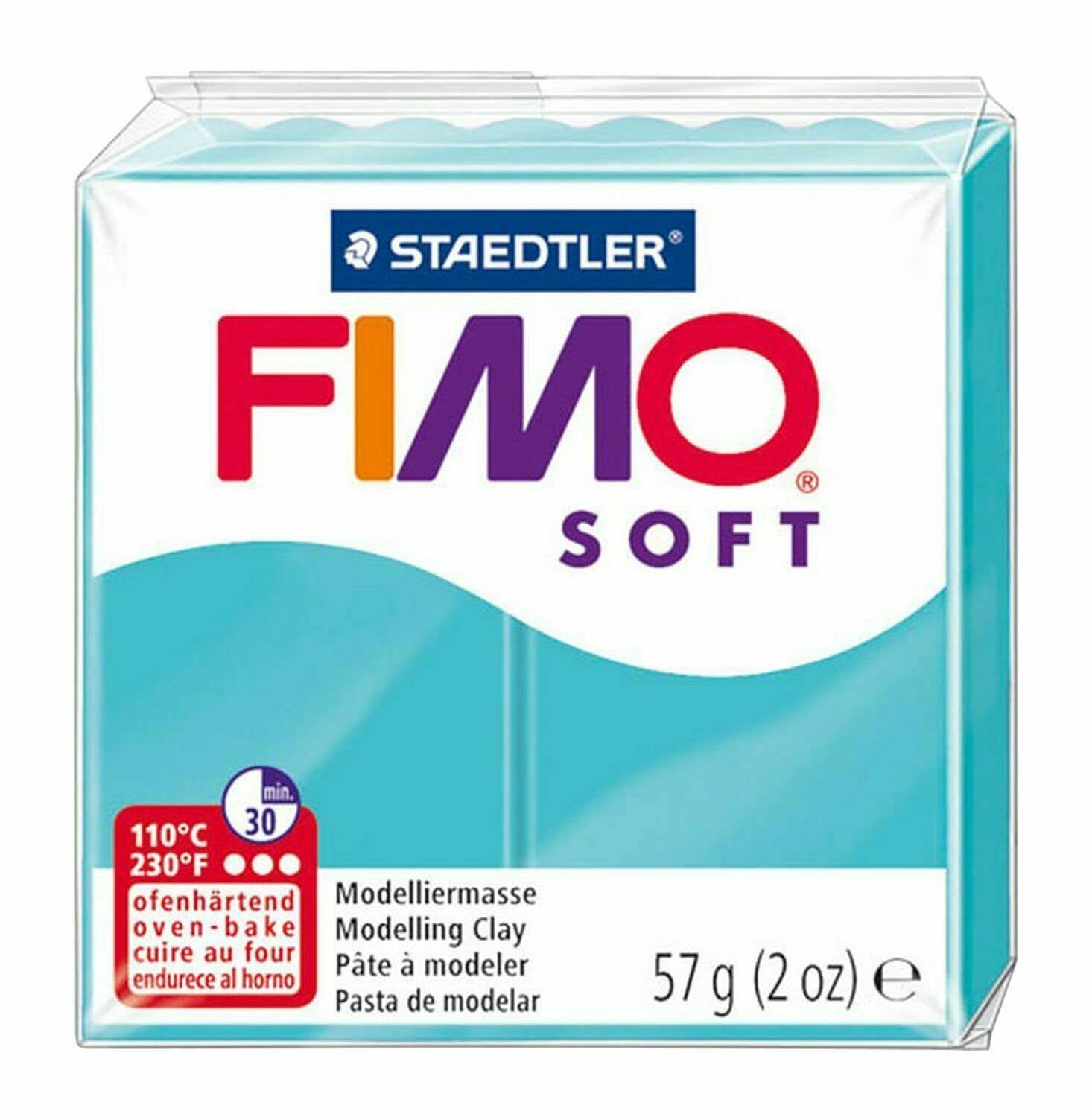 Staedtler FIMO Soft Polymer Oven-Bake Modeling Clay - 6-Piece Cool Tone Set for DIY Crafts, Jewelry Making & Home Decor