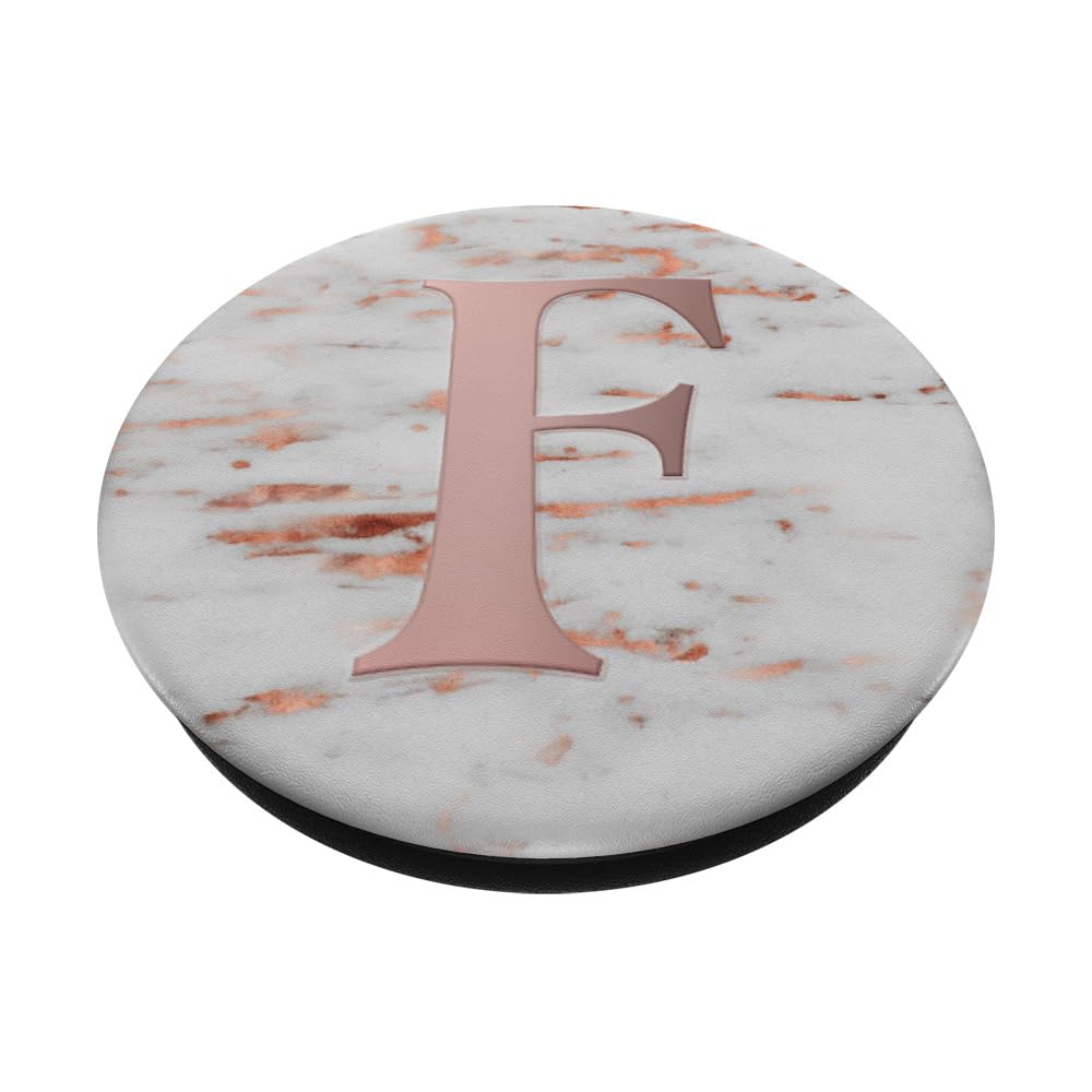 Light Pink Letter F Phone Grip - White & Gray PopSocket Adhesive PopGrip for Secure Phone Handling, Perfect for Daily Use, Travel, and Selfies