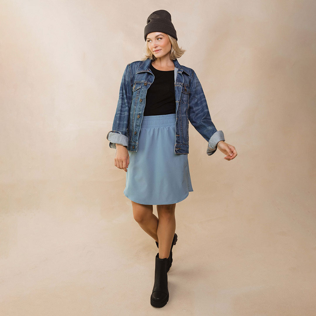 Club Skirt for Women - Dusk Blue A-Line Mini Skirt | Party, Night Out, Casual Wear