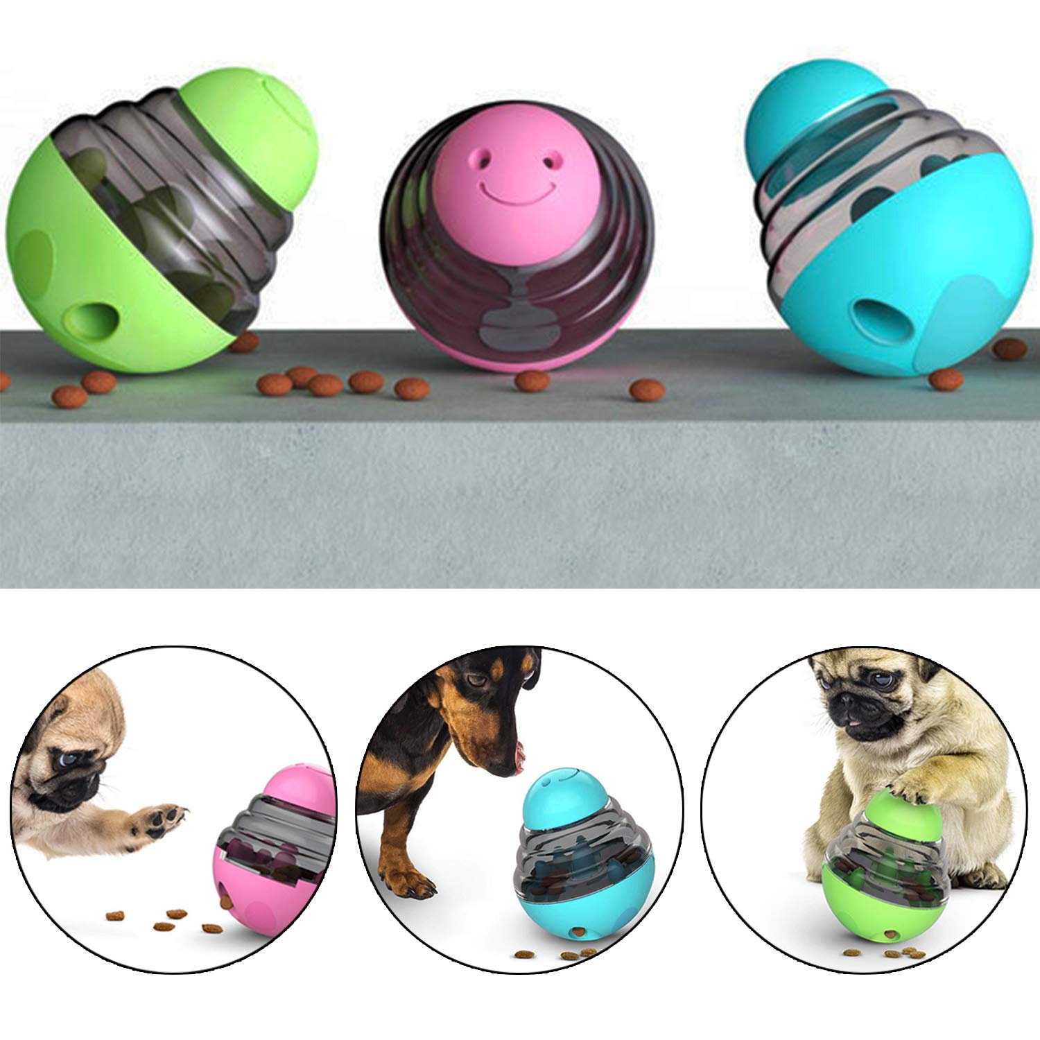 Guardians Treat Dispensing Dog Toy - Slow Feeder Ball for Dogs & Cats | Interactive IQ Boosting Chase Toy | Pet Food Puzzle Dispenser (Blue) - Perfect for Mealtime Enrichment & Indoor Play