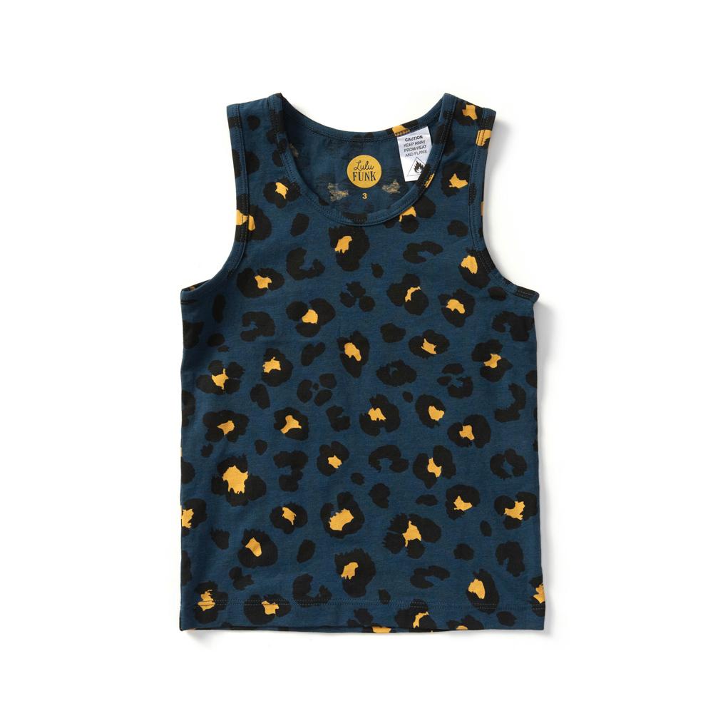 Organic Cotton & Bamboo Leopard Print Night Sky Singlet for Women - Soft Sleepwear & Loungewear for Comfortable Nights