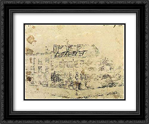 Vincent van Gogh Museum Art Print - 24x20 Black Ornate Frame with Double Matting | Van Gogh's Boarding House in Hackford Road, Brixton London | Perfect for Home Decor, Office Wall Art & Gift Ideas