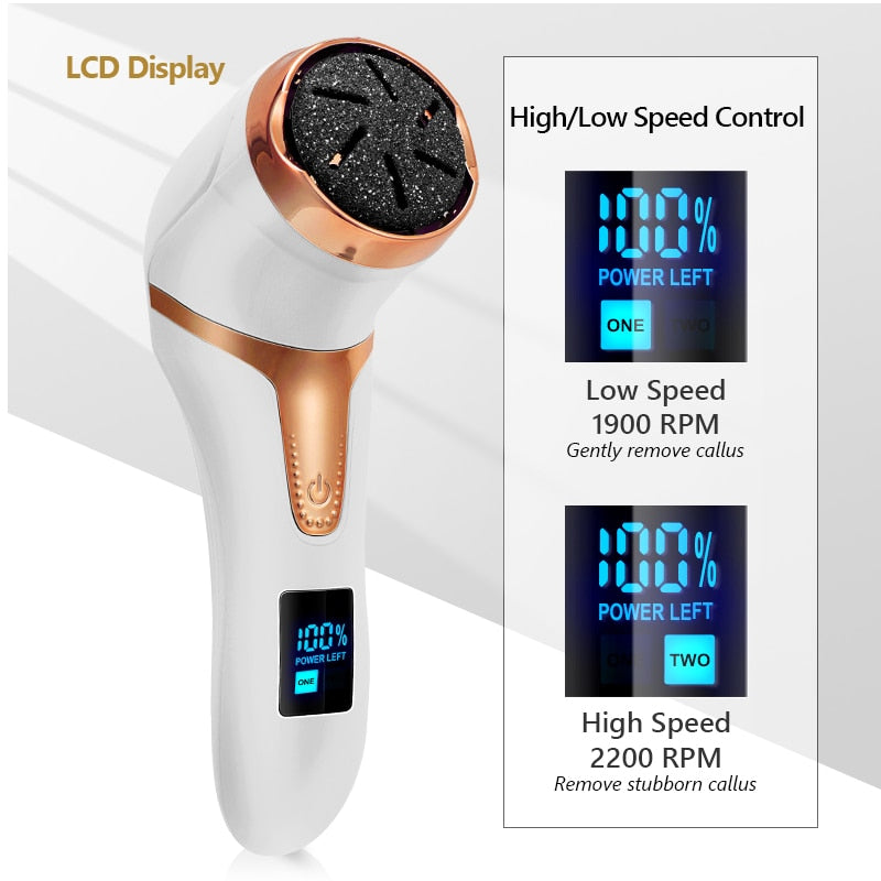 Rechargeable Electric Foot Callus Remover for Smooth Feet - Cordless Pedicure Tool for Dead Skin Removal at Home - Perfect for Dry Cracked Heels & Calluses Care