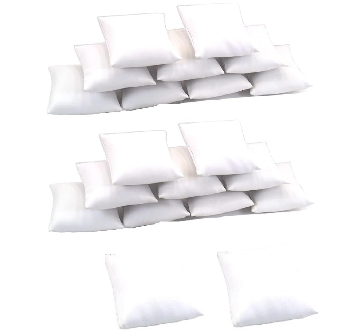 20-Piece Premium White PU Leatherette Jewelry Display Pillows Set - Perfect for Watches, Bracelets, Bangles, Cuffs & Anklets - Elegant Retail Store & Trade Show Display Solution