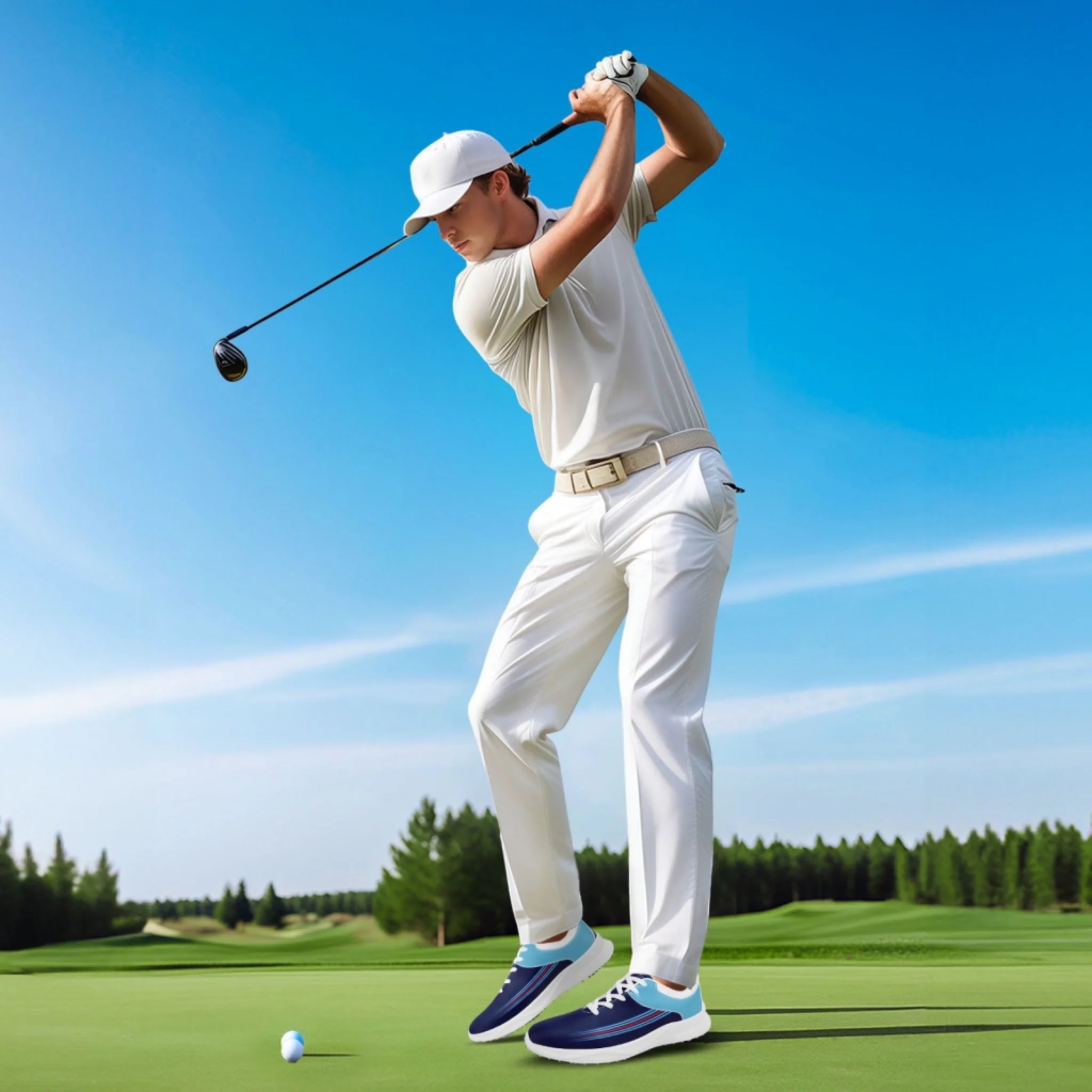 Custom Golf Performance Sneakers - Personalized Durable Athletic Shoes for POD Resellers | Breathable Comfort for Golfing & Casual Wear (Model: FN062 25020099)