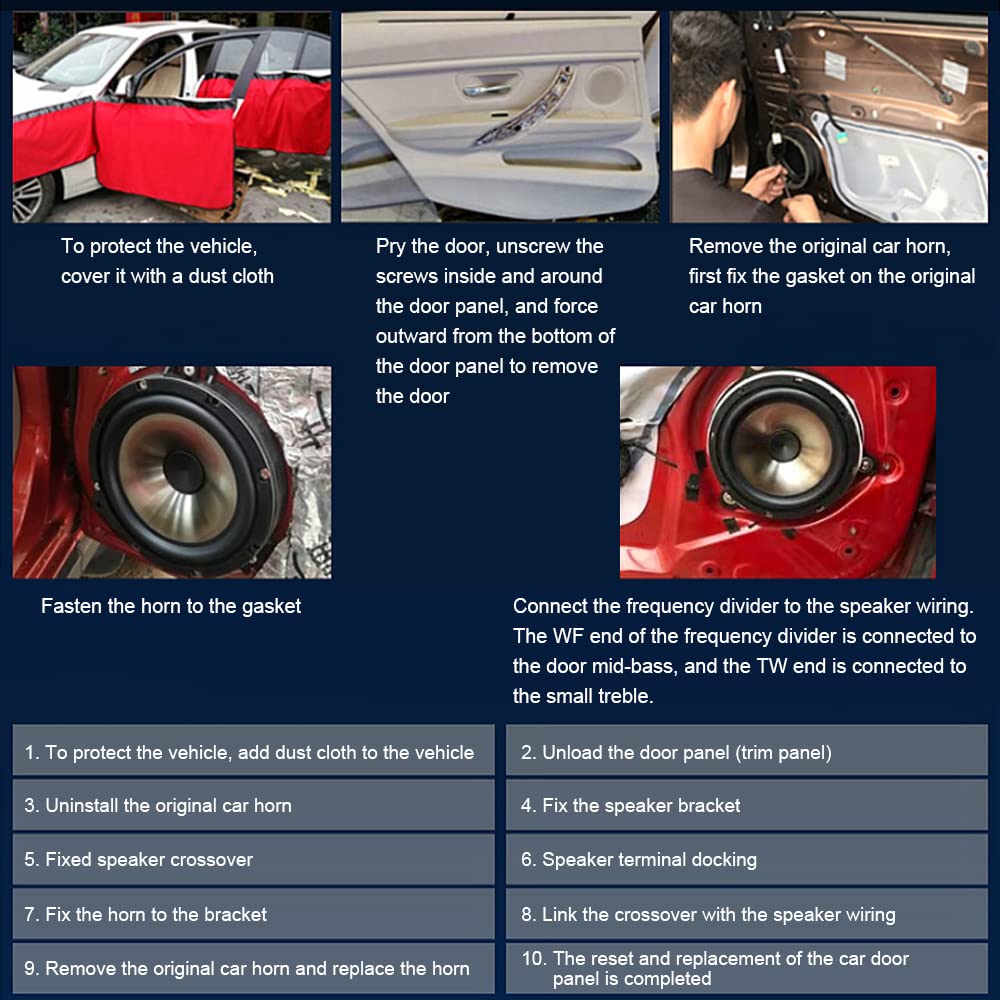 2PCS 6 Inch Car Audio Speakers - Full Range Frequency, Heavy Mid-Bass, Ultra-Thin Design for Non-Destructive Installation | Perfect for Car Audio Upgrades, Truck & SUV Sound Systems