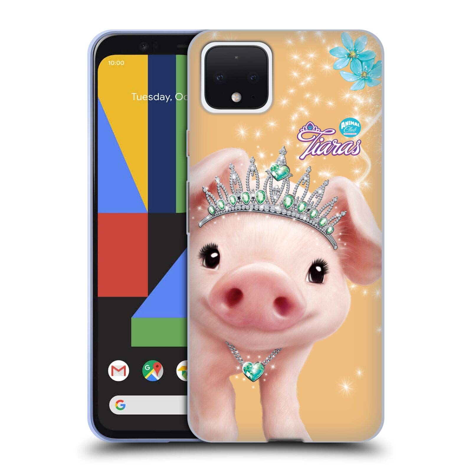 Official Pig Royal Case for Google Pixel 4 - Animal Club Soft Gel Cover for Daily Protection