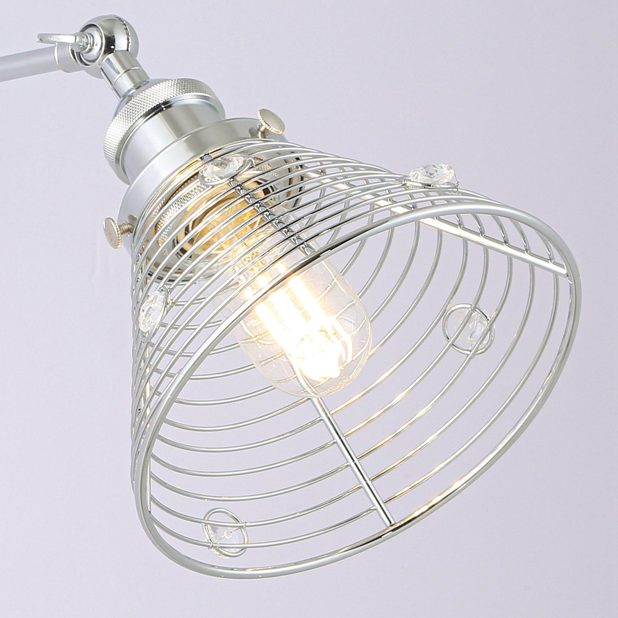 Modern Silver Wall Sconce Light - Single Bulb Fixture for Bedroom, Living Room, or Hallway Lighting