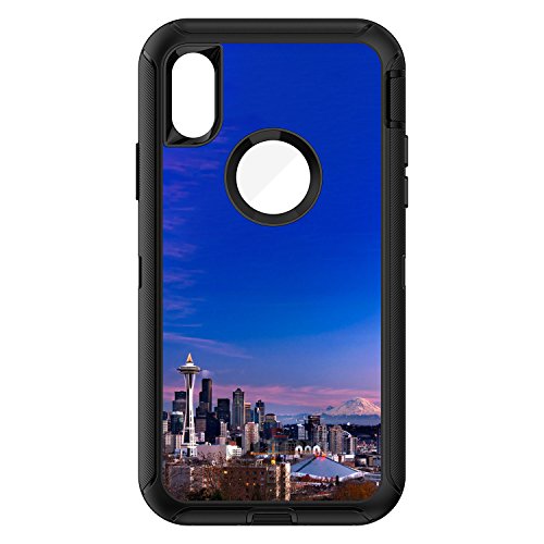 Seattle Skyline Night On Black Case