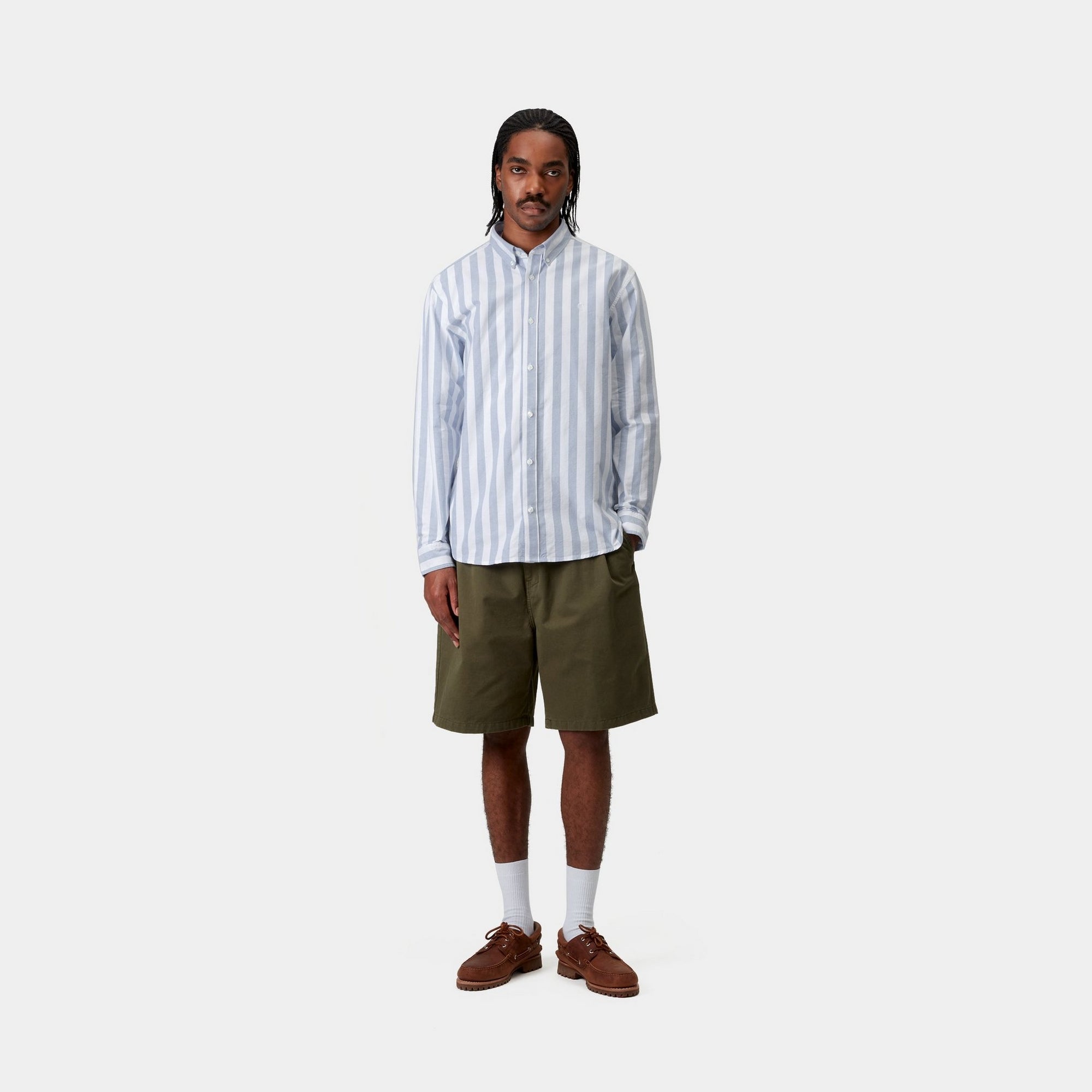 Dillon Stripe Shirt for Men - Soft Cotton Button Down Shirt with Classic Stripes | Bleach Wash Style | Perfect for Casual Wear, Office & Date Night Outfits
