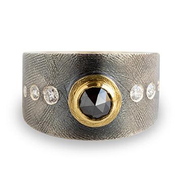 Black Diamond Rose Ring for Women - Elegant Floral Jewelry Gift for Valentine's Day, Anniversary & Special Occasions