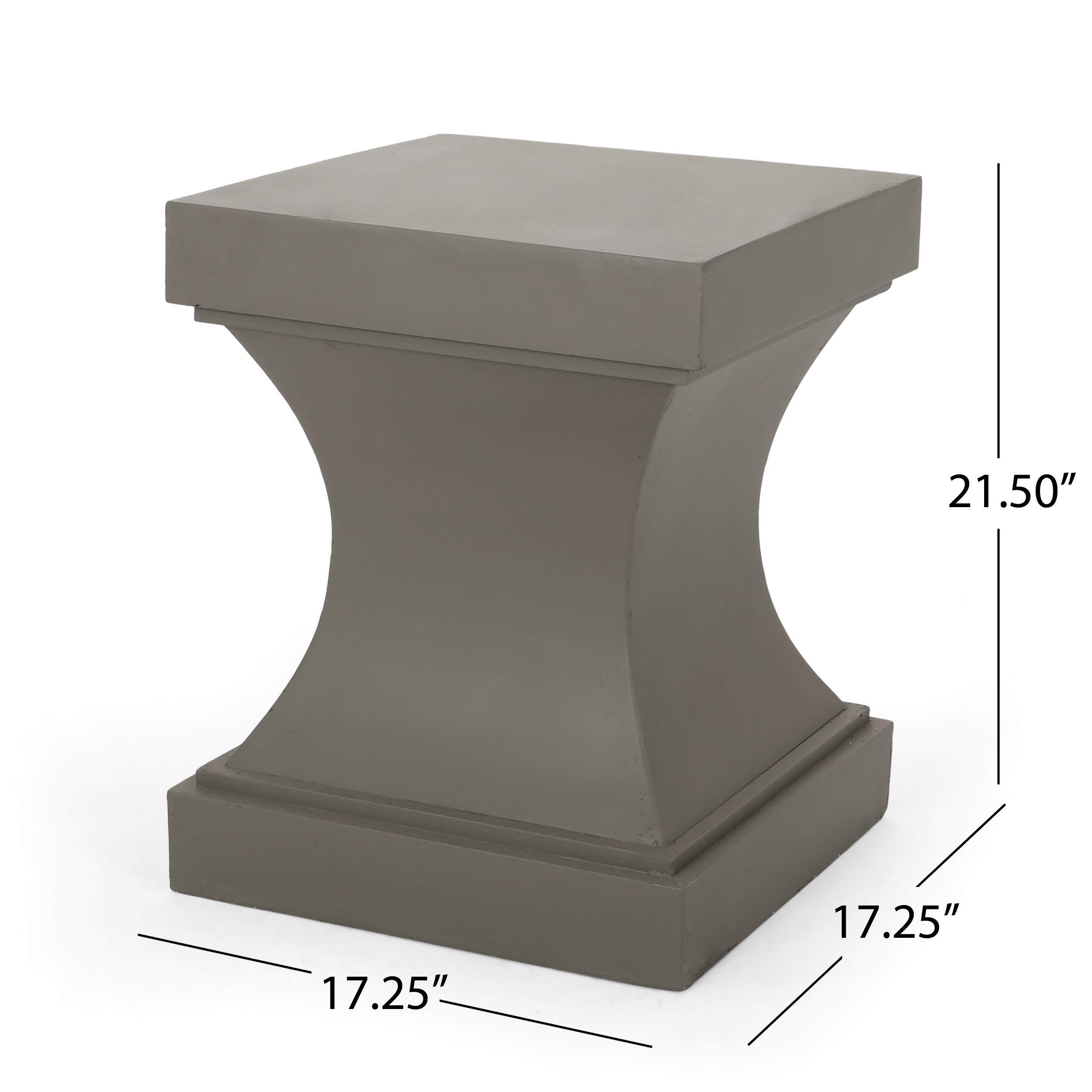 Christopher Knight Home Barbara Indoor Modern Lightweight Concrete Side Table - Minimalist Accent Table for Living Room, Bedroom & Office - Light Gray Contemporary End Table for Small Spaces