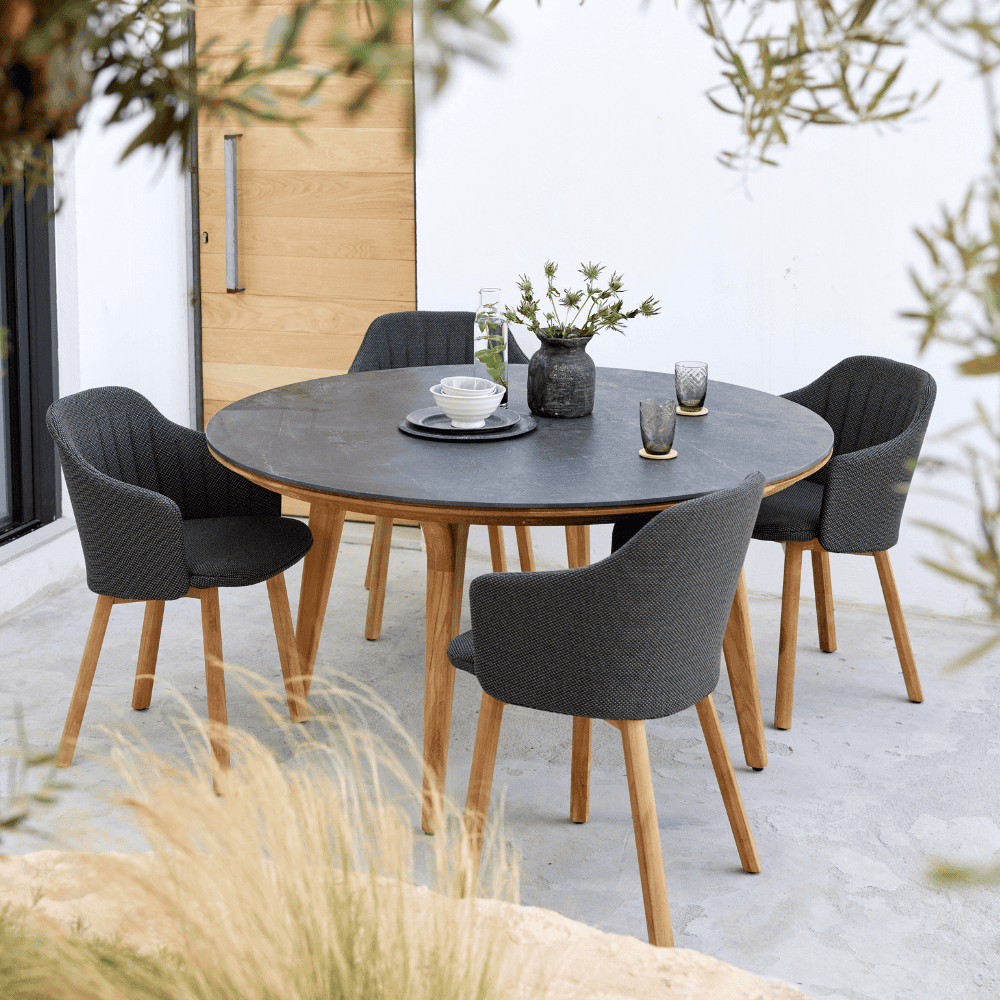 Premium Outdoor Dining Chair Set - Weather-Resistant Patio Chairs for Backyard, Garden & Poolside - Comfortable Stackable Outdoor Furniture for Entertaining (Set of 2)