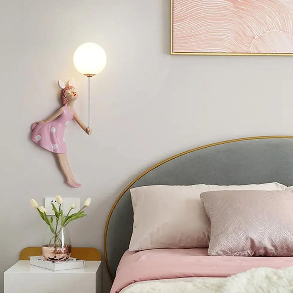 Girl-Shaped LED Night Light for Kids - Cute Wall Lamp for Children's Bedroom, Nursery & Playroom - Perfect Bedside Lighting for Girls' Room Decor & Sleep Comfort