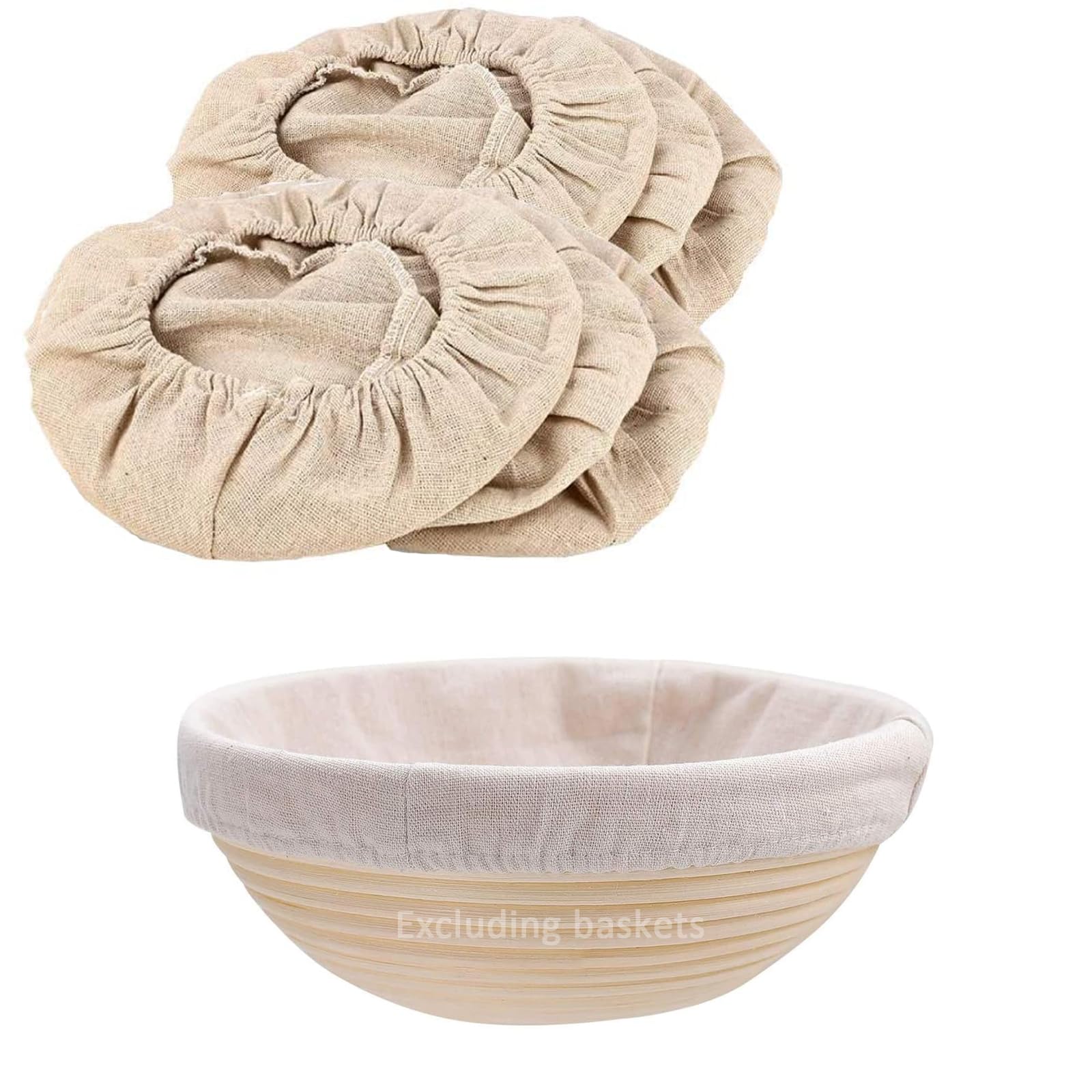 6-Pack Round Bread Proofing Basket Liners - 9 Inch Natural Rattan Banneton Cloth for Sourdough Baking (Basket Not Included) - Perfect for Artisan Bread Making & Home Baking