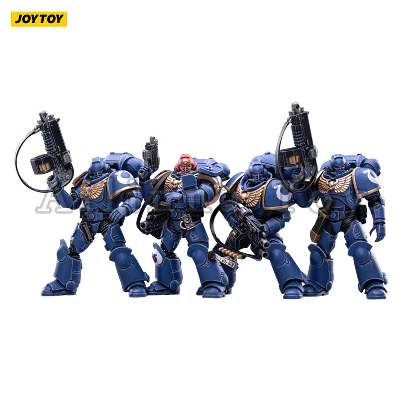 JOYTOY 1/18 Scale Warhammer 40K Ultramarines Intercessors Action Figure Set (4PCS) - Highly Detailed Collectible Miniatures for Tabletop Gaming, Display & Warhammer 40K Fans