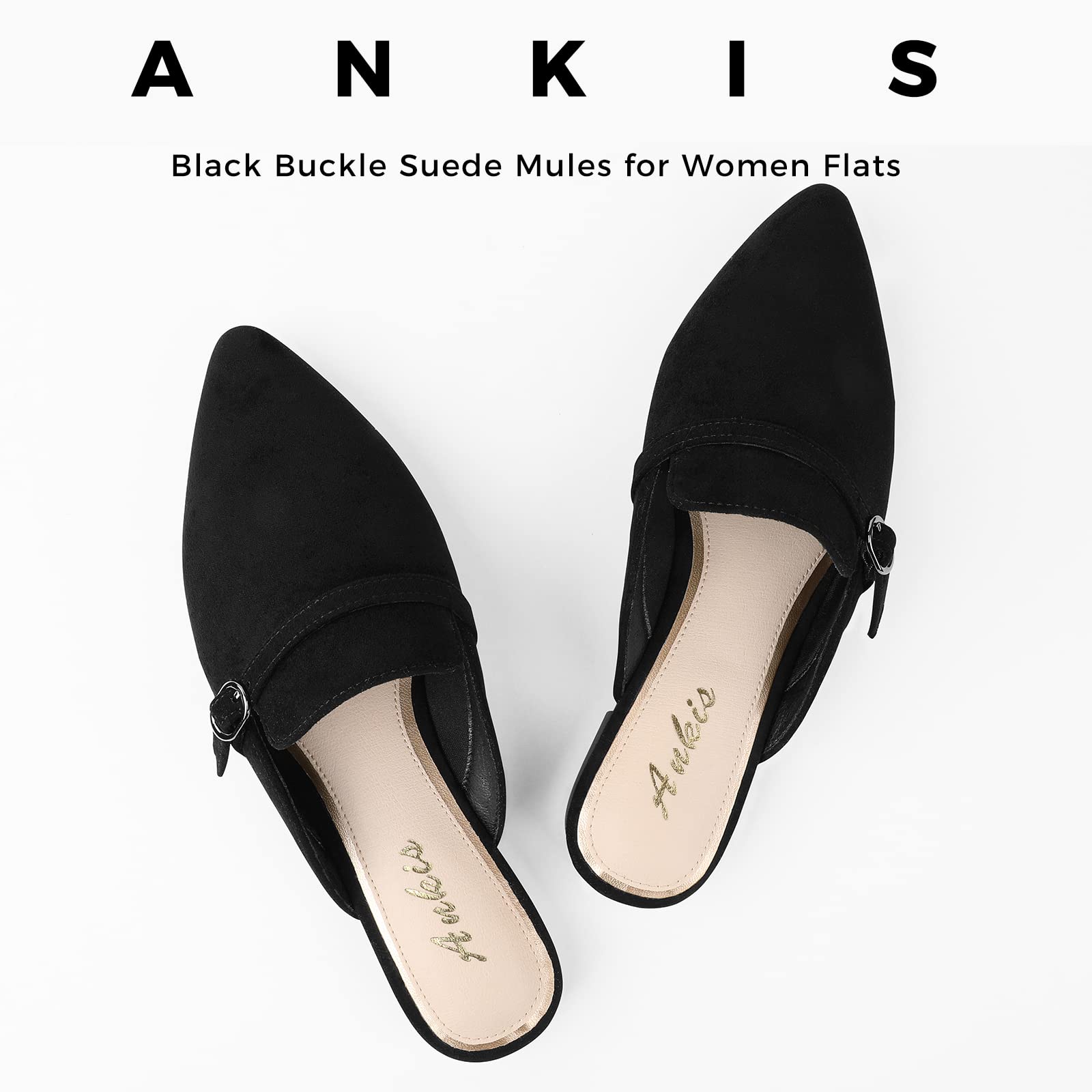 Ankis Women's Comfortable Flats & Mules - Slip-On Walking Shoes for Casual Outfits, Office Wear & Travel