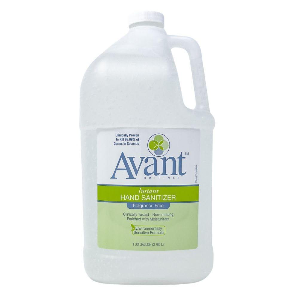 Avant® Original Fragrance-Free Gel Hand Sanitizer - 4-Pack (1 Gallon Bulk Refill) | Alcohol-Based Sanitizing Gel for Home, Office & Public Spaces