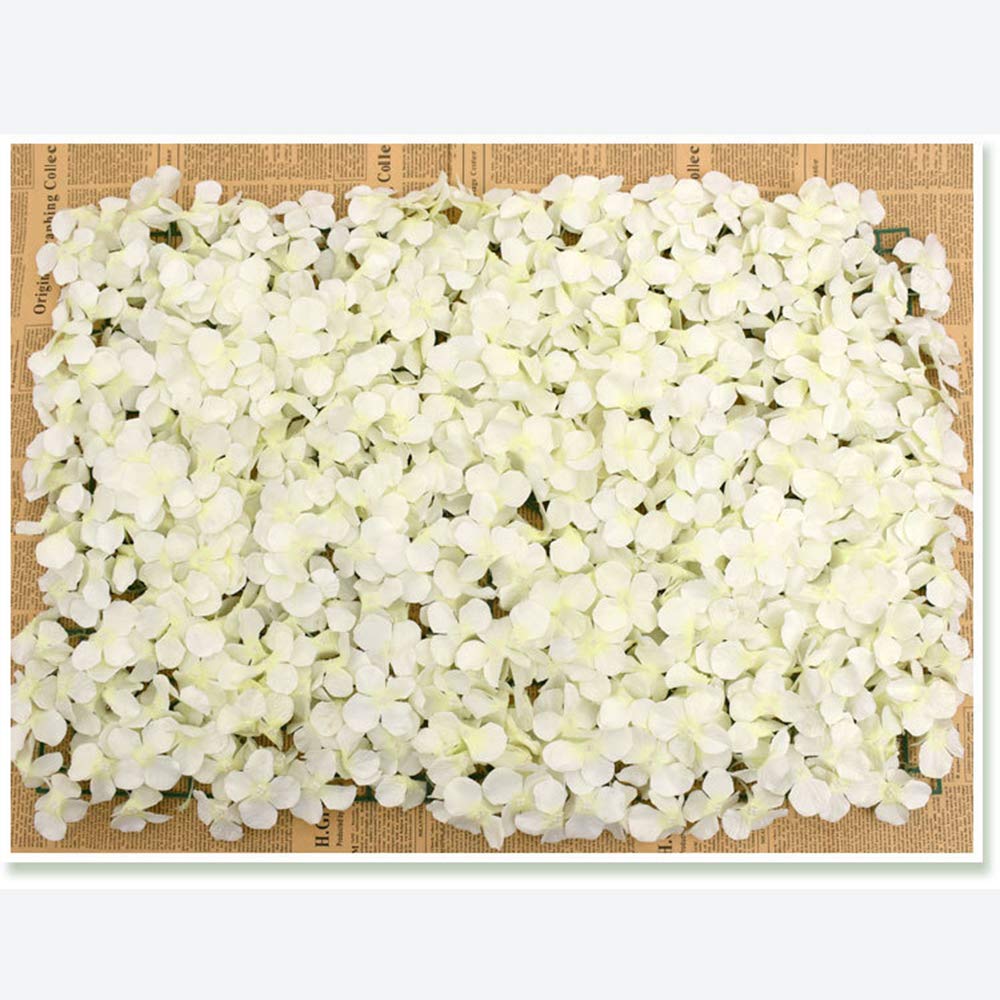 24x16 Inch Silk Fabric Artificial Flowers Wall Decor Panel - Floral Backdrop for Wedding, Bridal Shower, Baby Shower & Party Decorations (10-Piece Set, White) | Perfect for Home, Event & Photo Booth Backgrounds