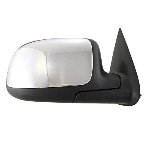 Chrome Right Side Manual Rear View Door Mirror Compatible with 1999-2007 Chevy Silverado & GMC Sierra Trucks - Perfect for Replacement & Enhanced Visibility