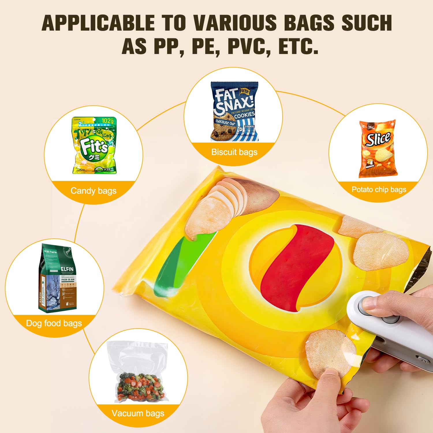 2 in 1 USB Rechargeable Mini Chip Bag Sealer - Upgraded Portable Vacuum Food Sealer for Snacks, Chips & Leftovers (2 Pack) | Perfect for Kitchen, Travel & Camping Food Storage