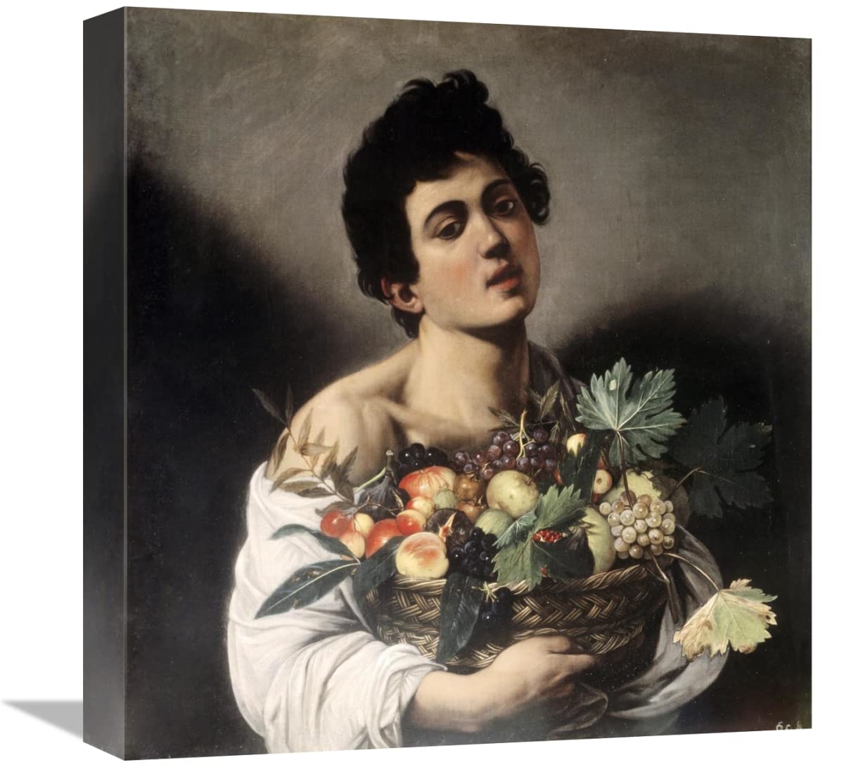 Caravaggio 16 Inch Art Print - Young Boy with Basketful of Fruit | Baroque Wall Decor for Living Room, Bedroom & Office | Fine Art Reproduction for Home & Office