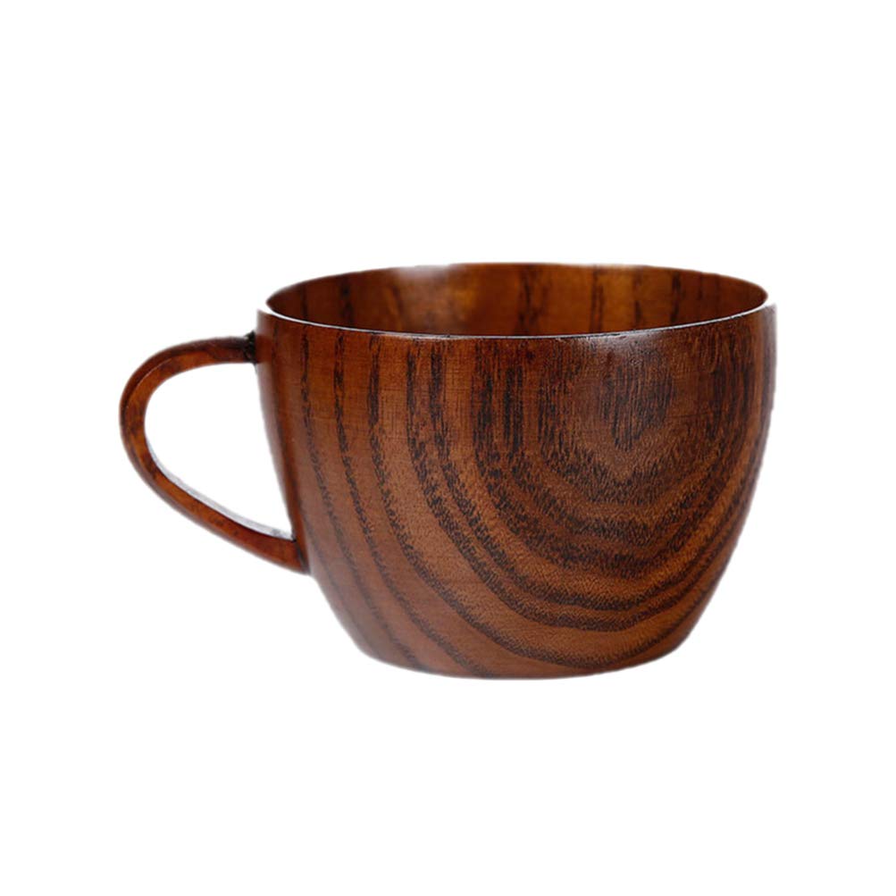UPKOCH 240ml Wooden Coffee Mug with Handle - Insulated Tea, Milk & Hot Drink Cup for Kids & Adults - Perfect for Home, Office & Camping Use