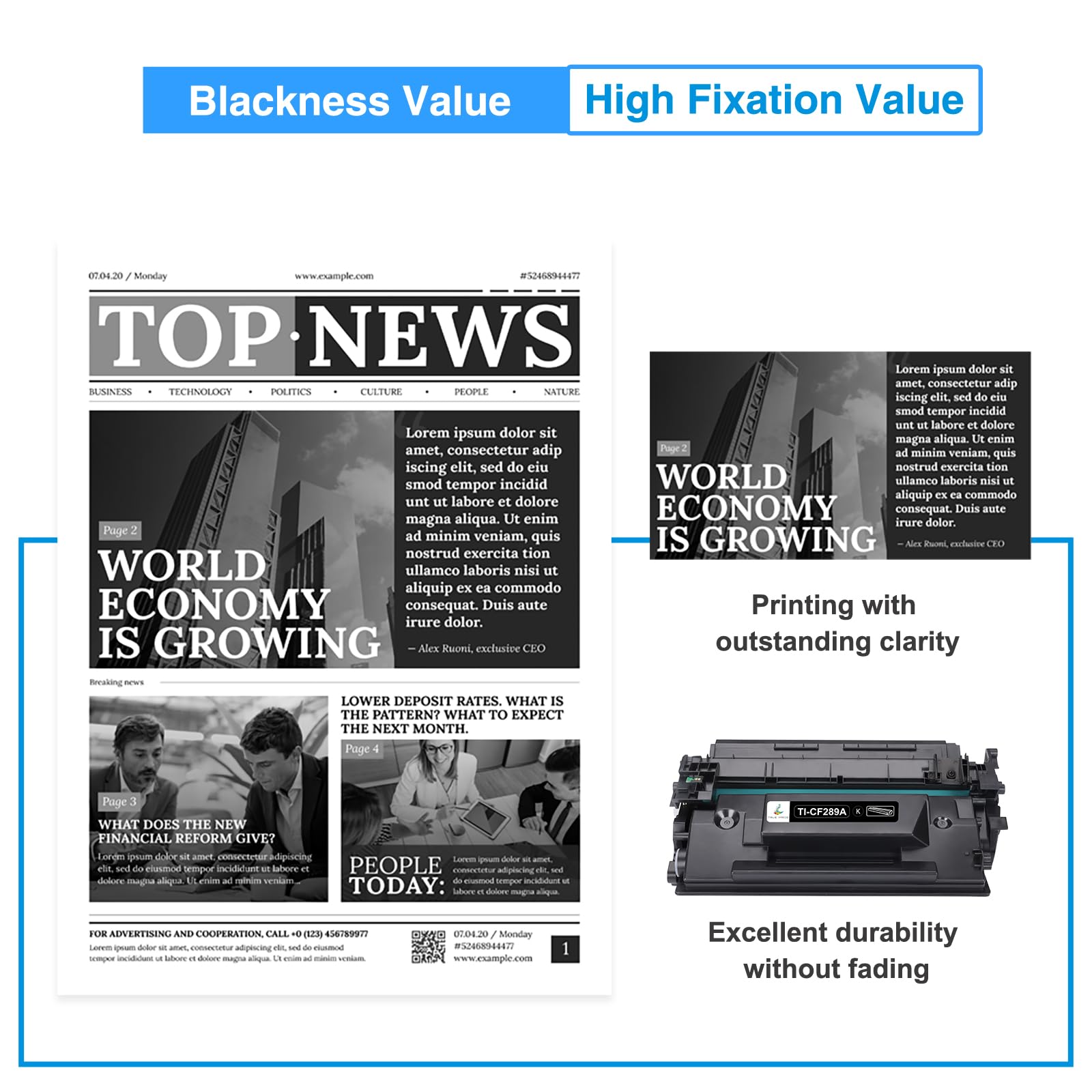CF289A Black Toner Cartridge - 4-Pack Compatible Replacement for HP 89A/89X/CF289X - Works with HP Enterprise M507/M507n/M507dn/M507x & MFP M528dn/M528f/M528c/M528z/M528 Series Printers - Ideal for Office Printing & High-Volume Business Documents
