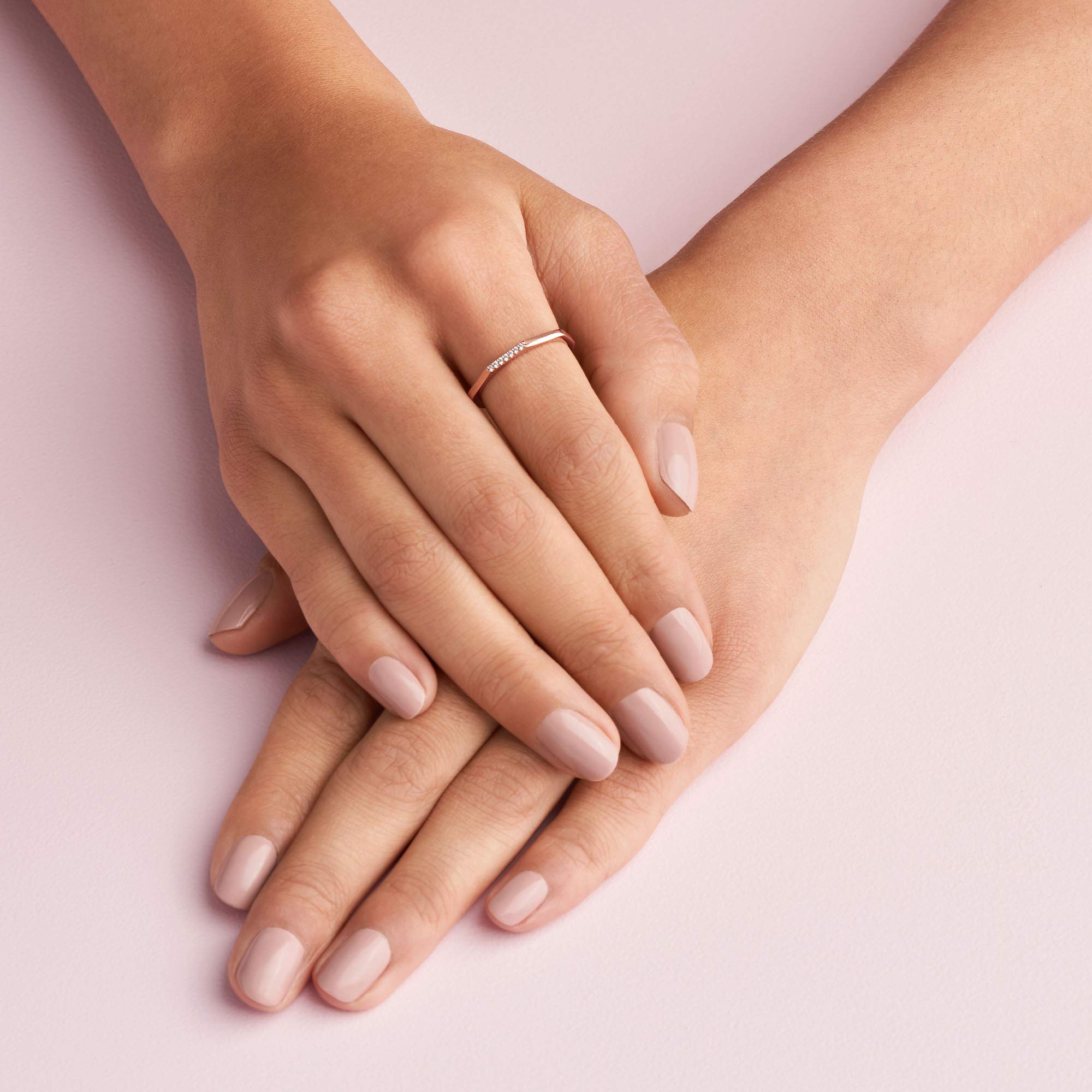 Pandora Multifaceted Rose Gold Ring for Women - 14k Rose Gold-Plated Stackable Ring with Cubic Zirconia - Size 5 - Perfect for Layering, Stacking & Gift Giving