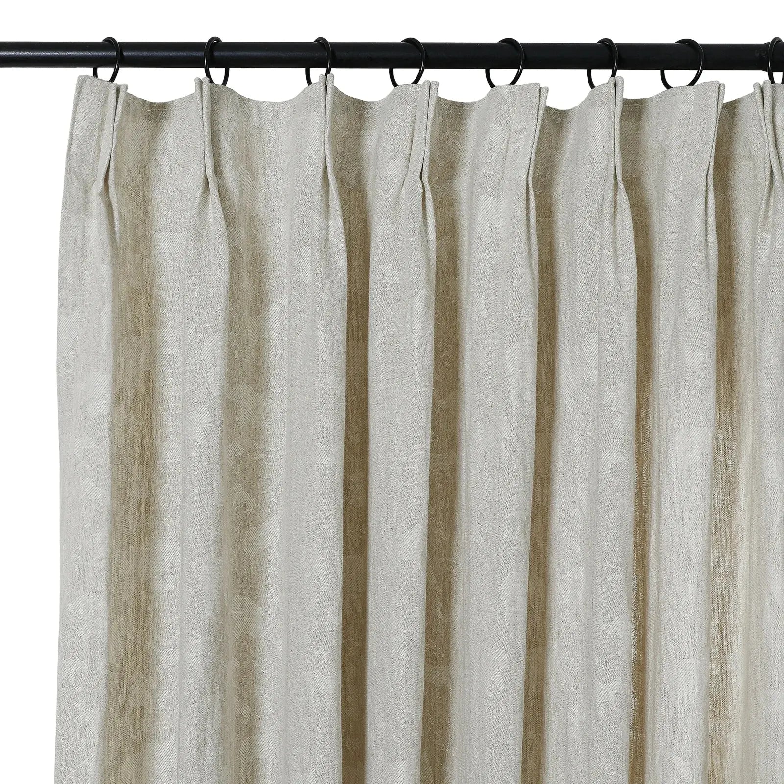 Luxury 100% Linen Jacquard Pleated Curtains - Blackout Drapes for Living Room, Bedroom & Dining Room - Elegant Home Decor for Windows