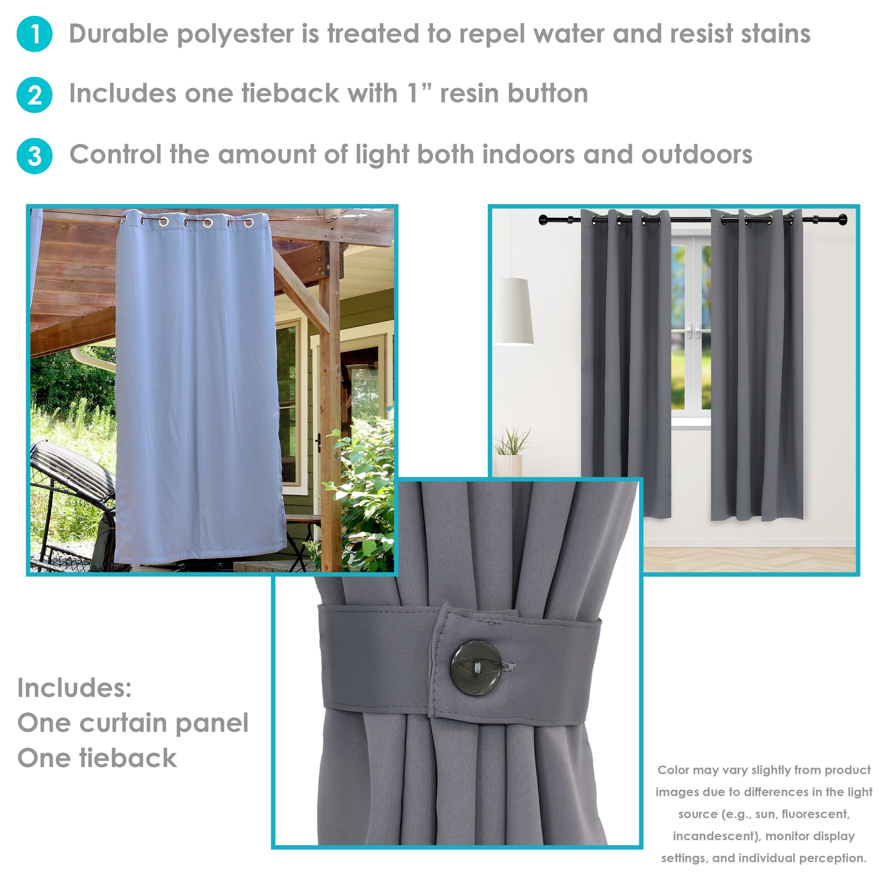 Blackout Curtain Panels with Grommet Top for Bedroom & Living Room - Sun Blocking Thermal Insulated Drapes by Sunnydaze Outdoor - Perfect for Home, Office, and Nursery