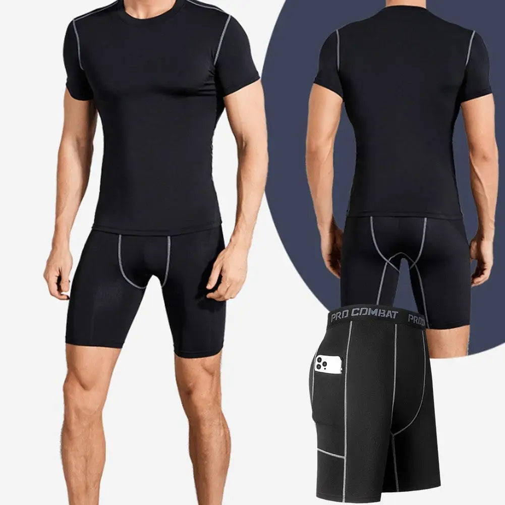 Men's Compression Shorts - Gym Workout & Sports Base Layer Tights for Running, Training & Active Wear