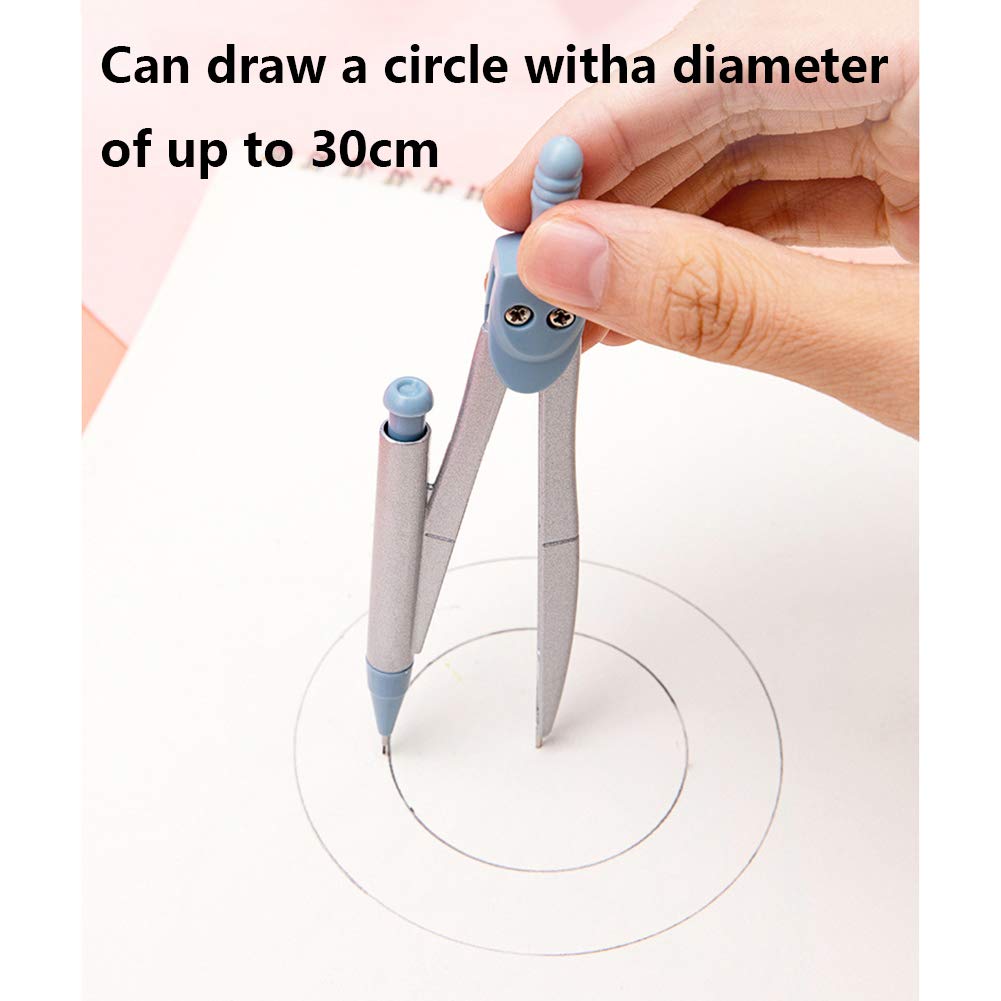 8-Piece Geometry Compass Set for Students & Engineers - Math Drawing Kit with Protractor, Rulers, Pencil & Eraser - Perfect for Classroom, Homework & Technical Drafting