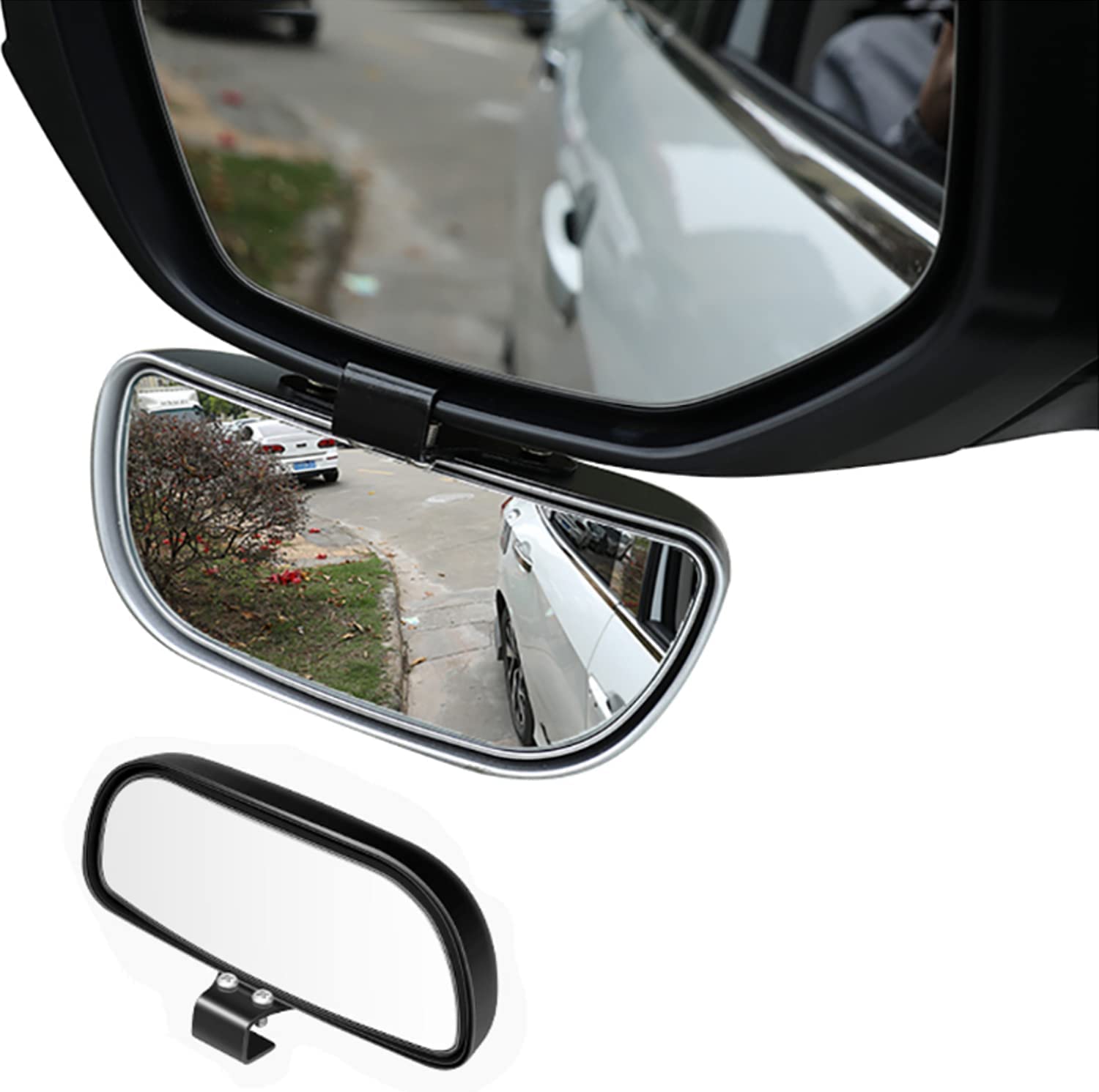 Universal Blind Spot Mirrors for Cars - Adjustable Wide Angle Rearview Mirror for Safe Driving & Parking Assistance (Black) | Perfect for Highway Merging, Parallel Parking & Enhanced Visibility