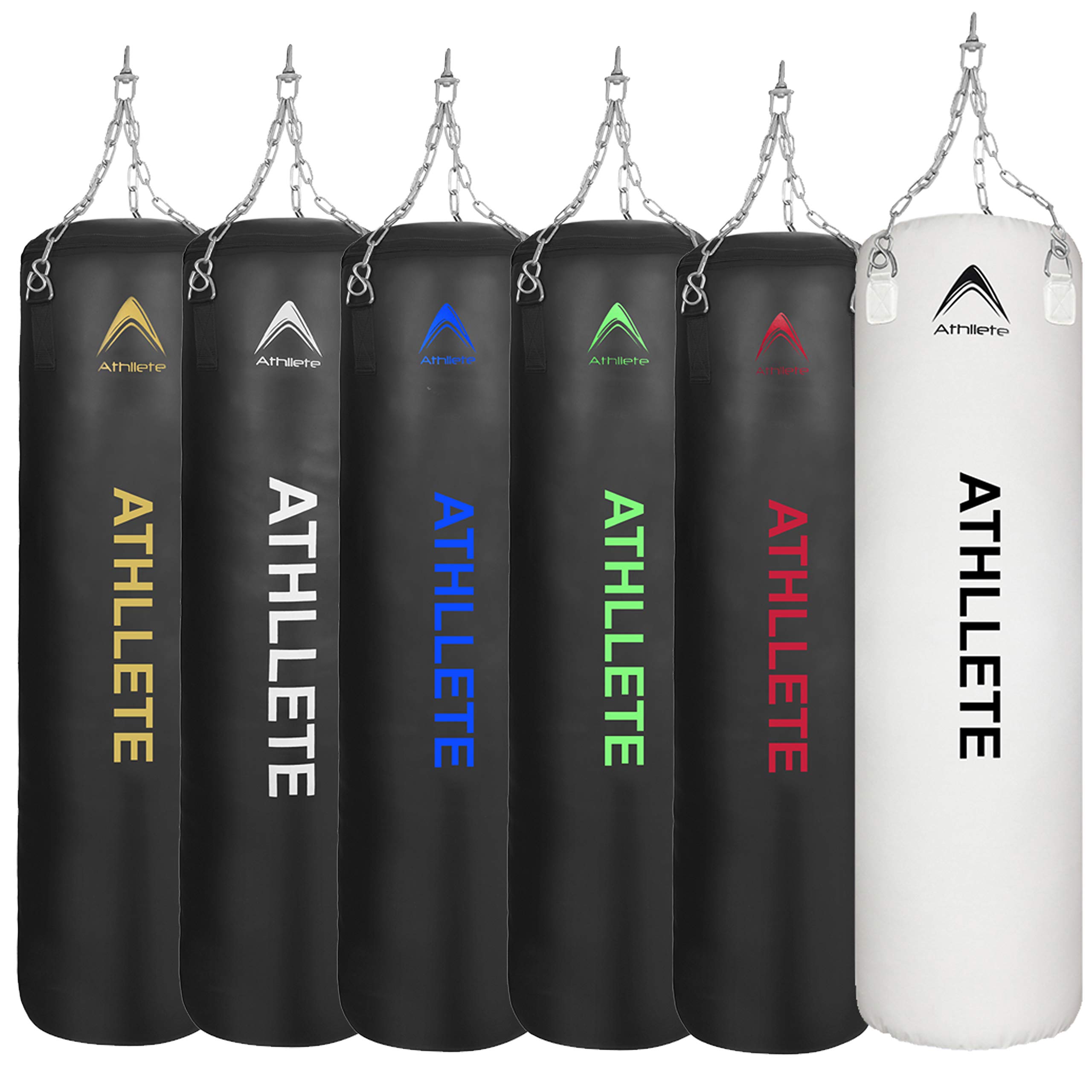 Professional Boxing Punching Bag Set - Unfilled Heavy MMA Training Bag with Hanging Chain (4/5/6 FT) for Kickboxing, Muay Thai & Martial Arts | Includes Punching Mitts | Perfect for Home Gym, Boxing Training & Fitness Workouts