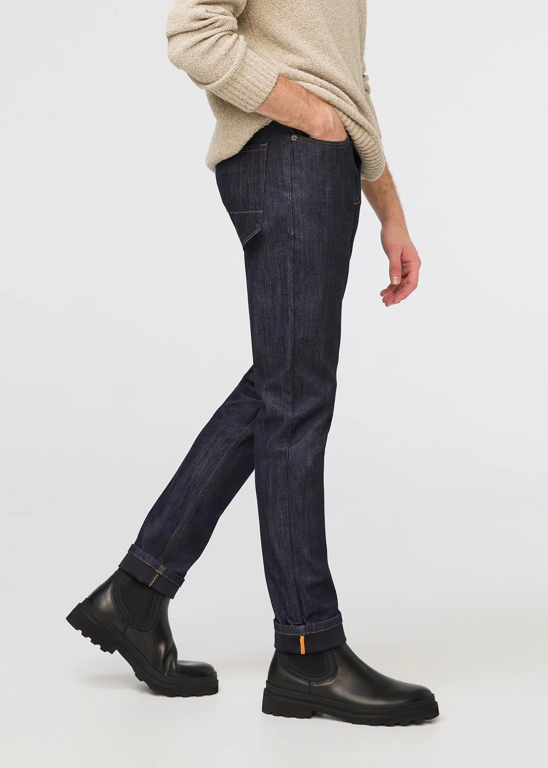 All-Weather Men's Slim Fit Denim Jeans - Comfortable & Durable for Outdoor Activities and Casual Wear