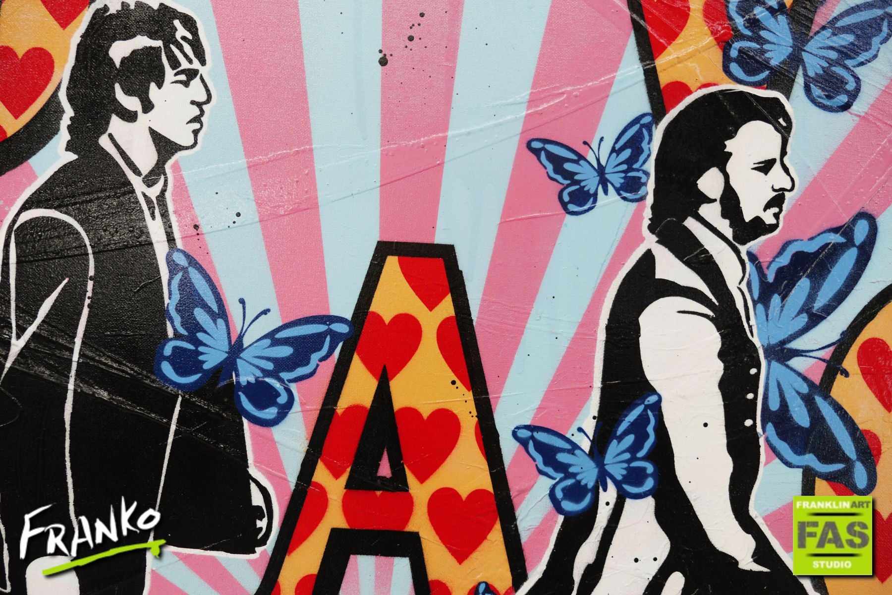 The Beatles Pop Art Painting - 160cm x 100cm Large Wall Decor for Living Room, Bedroom & Music Studio - Love Peace Music Inspired Canvas Artwork