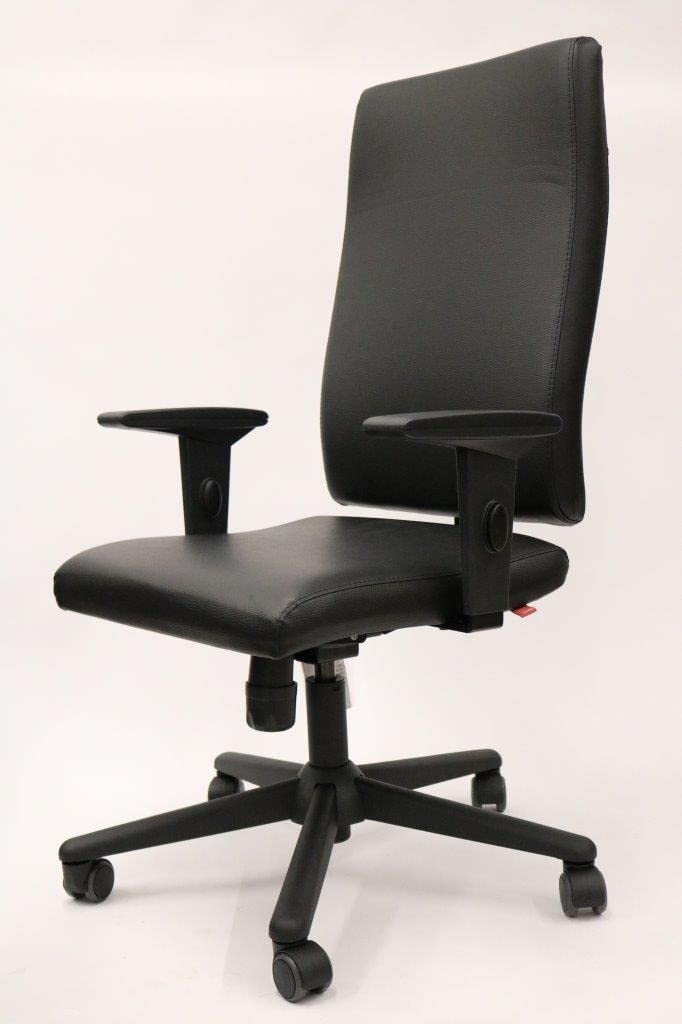 Ergonomic Slim Office Chair - High Back Bonded Leather Computer Desk Chair with Lumbar Support, Adjustable Height, Seat Depth & Armrests | Perfect for Home Office, Gaming & Workspace Comfort
