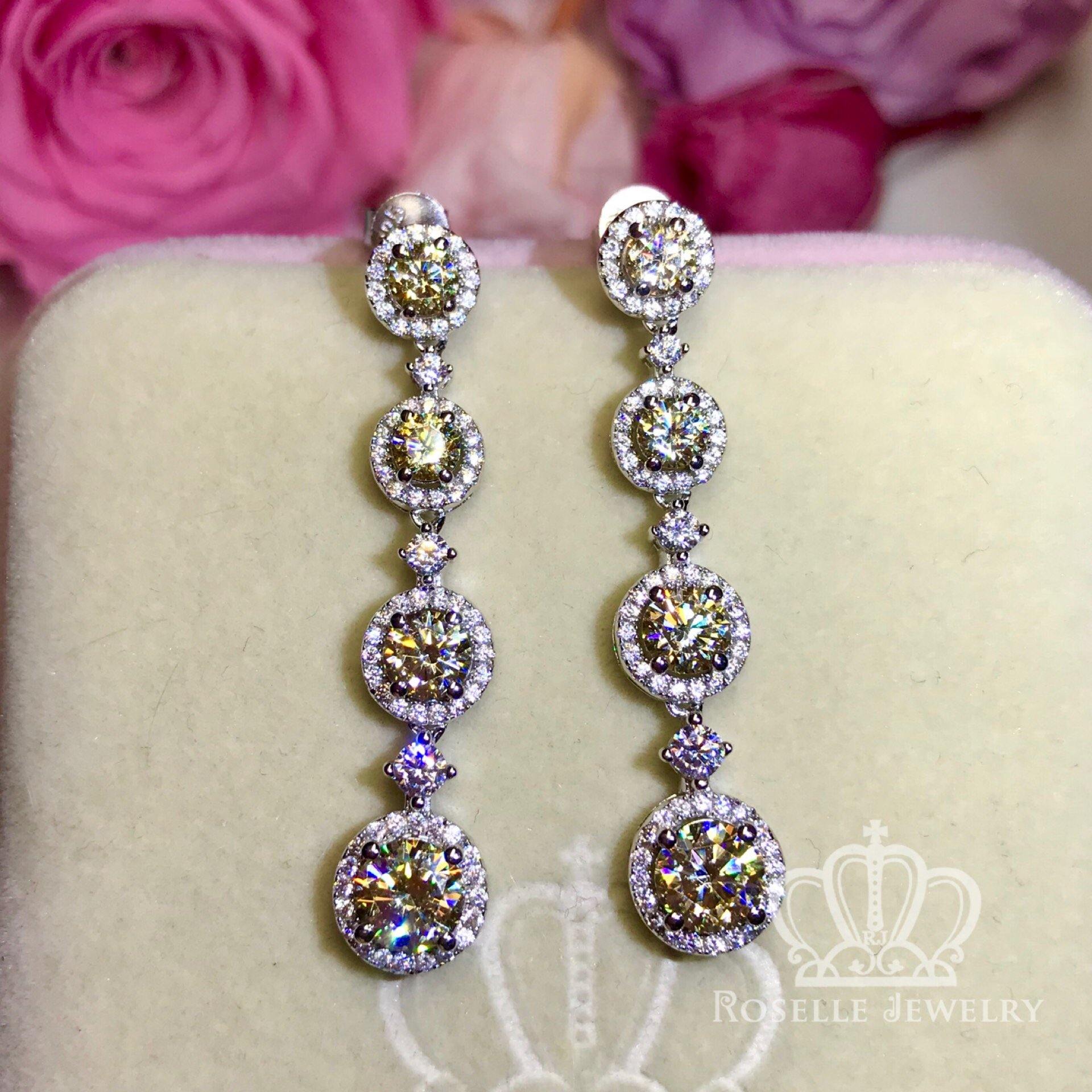 Fashion Halo Drop Earrings for Women - Elegant Crystal Dangle Earrings DE10 - Perfect for Parties, Weddings & Evening Events