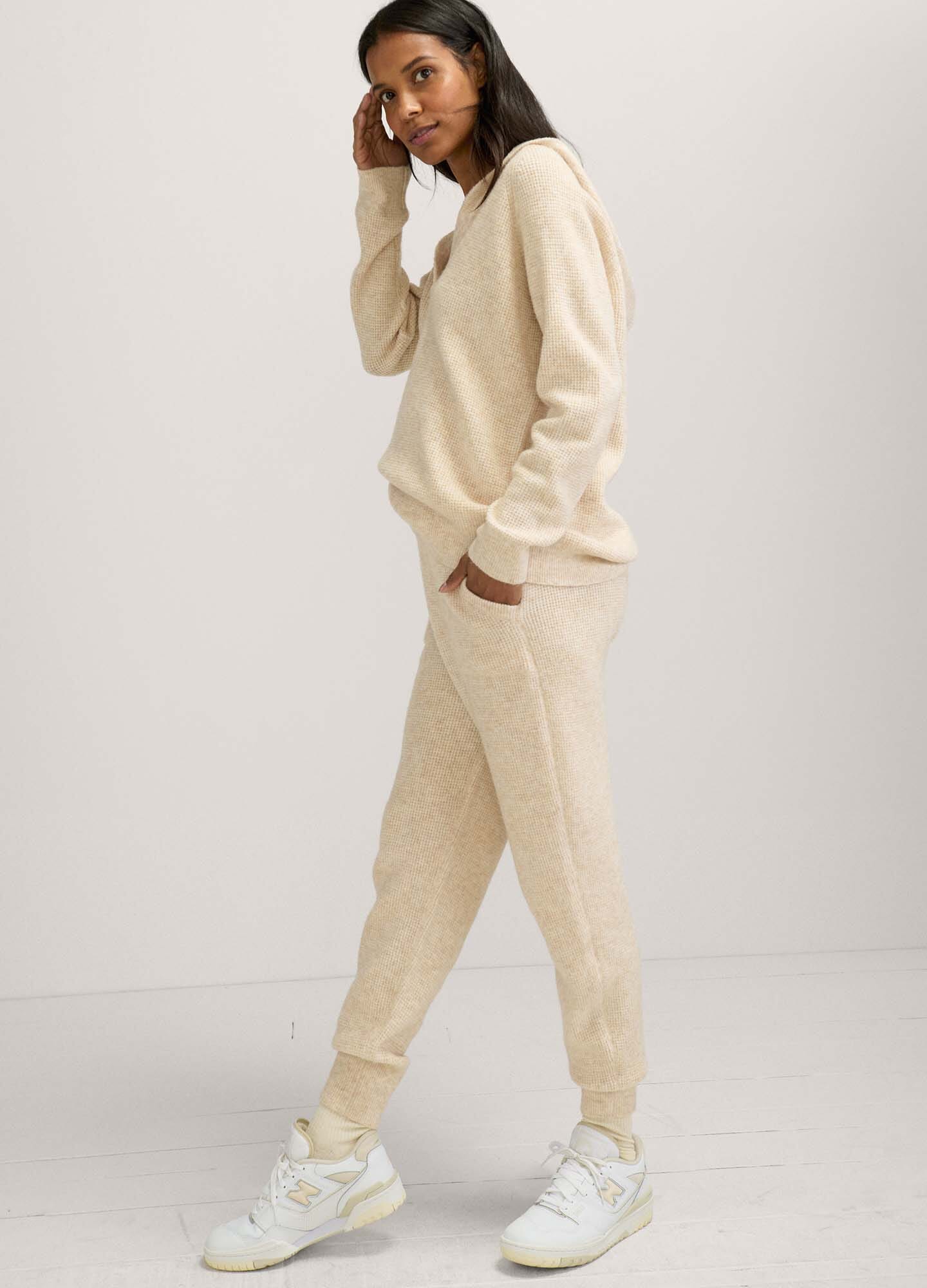 Cozy Waffle Knit Hoodie for Women & Men - Soft Fleece-Lined Pullover for Fall & Winter - Perfect for Casual Wear, Lounging & Outdoor Activities
