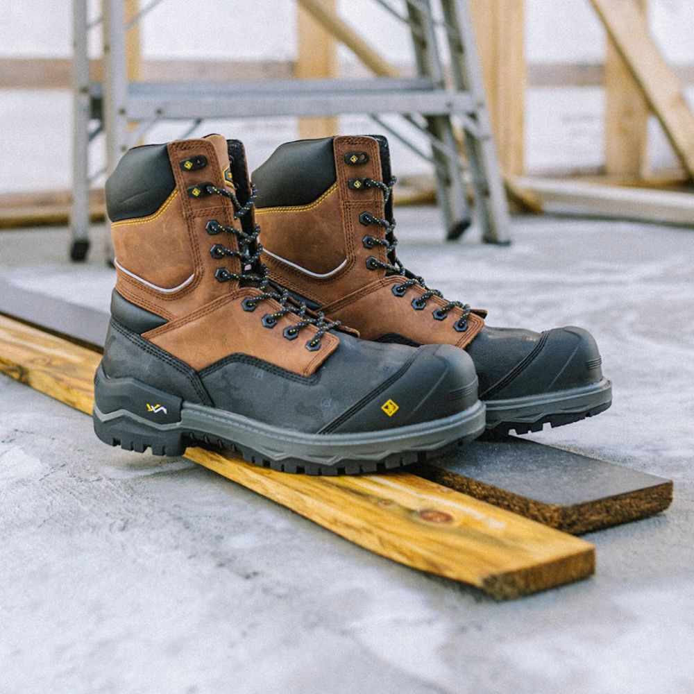Terra Gantry Men's 8 Composite Toe Work Boots - CSA Certified Safety Shoes, Brown (TR0A4NRQBRN) | Ideal for Construction, Warehouse & Industrial Work